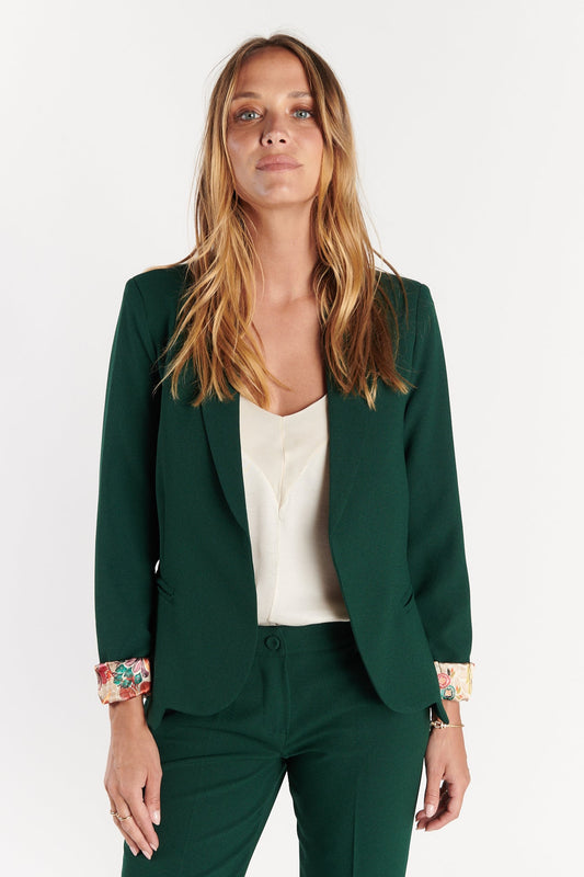 BLAZER CINTRÉ ARIANE VERT PIN