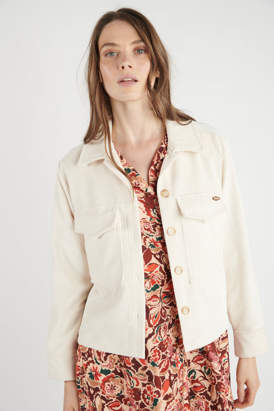 VESTE COURTE VELOURS DENISA NATUREL