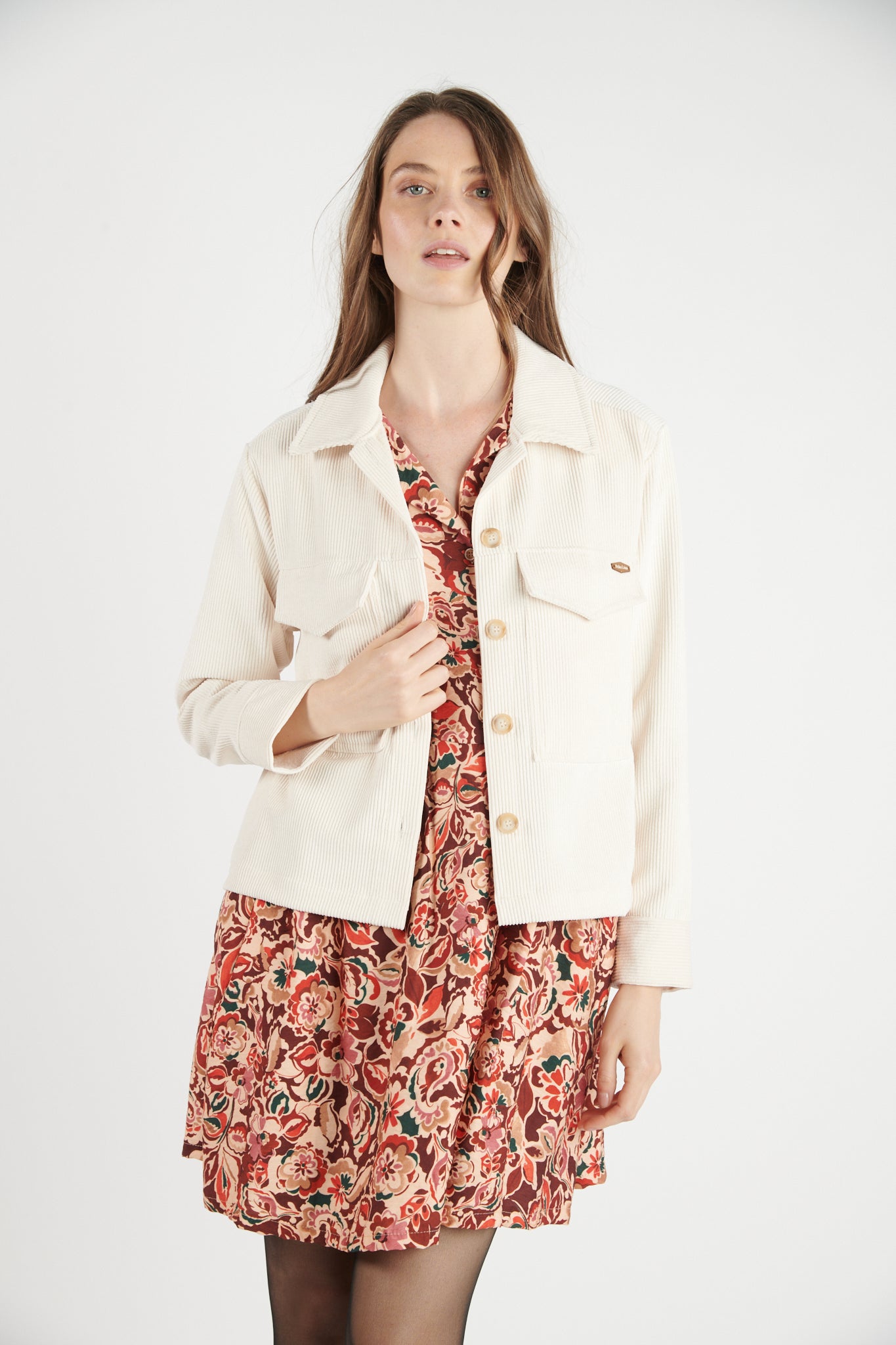 VESTE COURTE VELOURS DENISA NATUREL