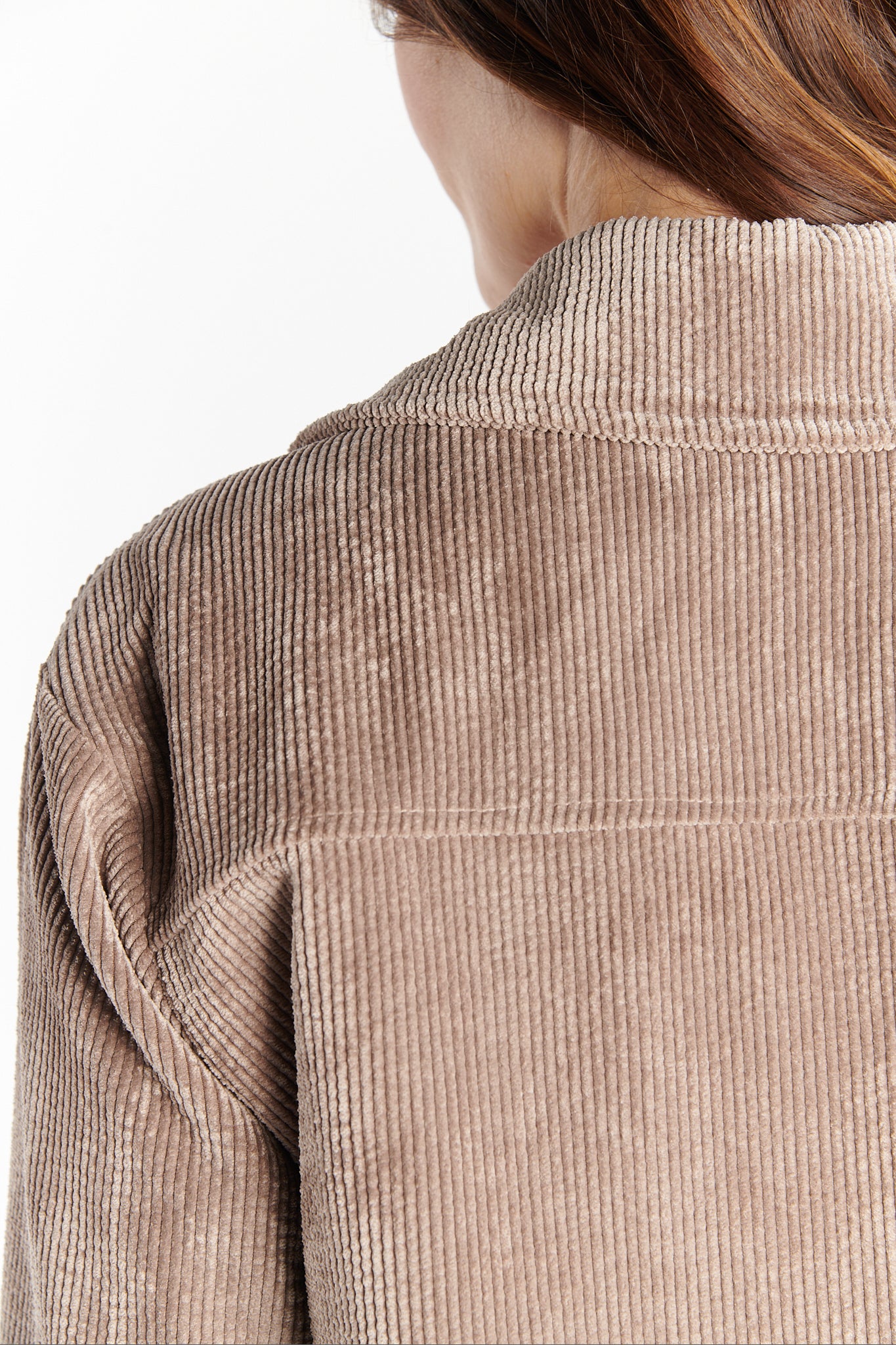 VESTE COURTE VELOURS DENISA TAUPE