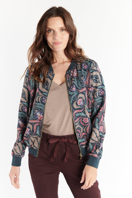 VESTE ZIPPER CÉLESTINE IMPRIMÉ NUIT ARABESQUE