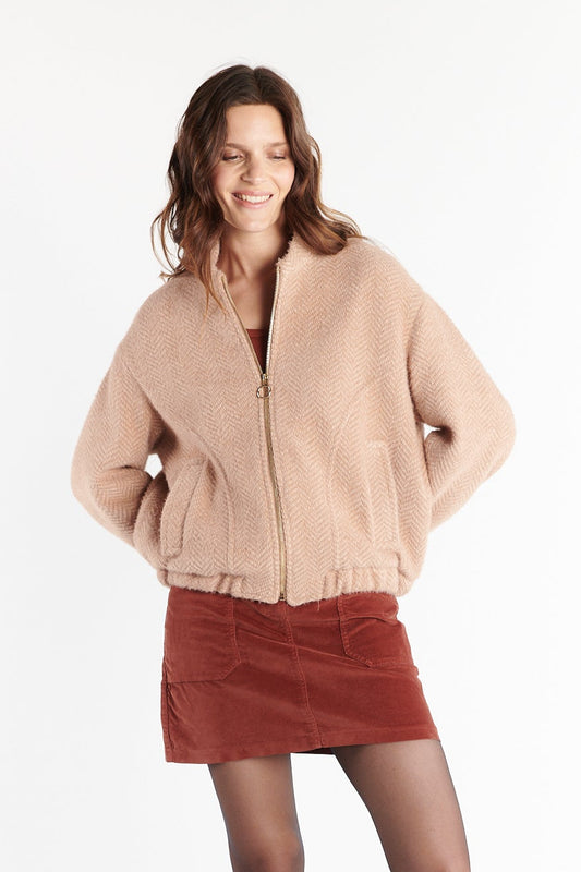 VESTE ZIPPER DILARA CAMEL