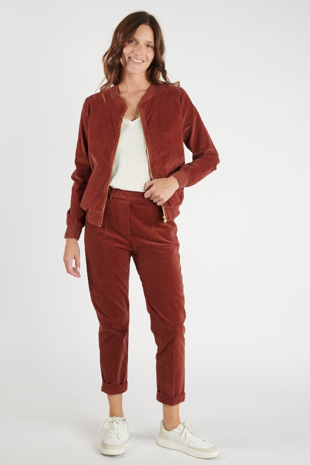 VESTE ZIPPER VELOURS DALVA PAPRIKA