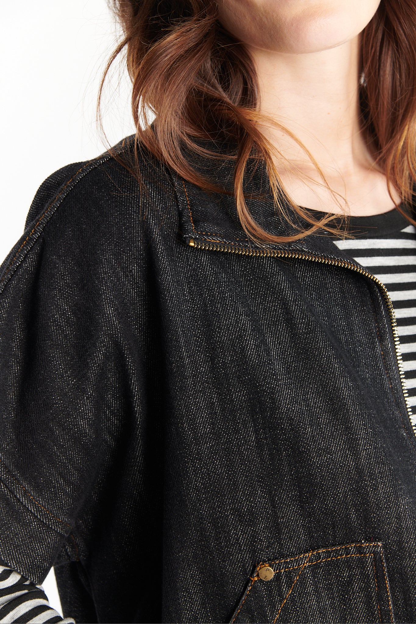 VESTE ZIPPER SANS MANCHES DARYAH JEAN NOIR
