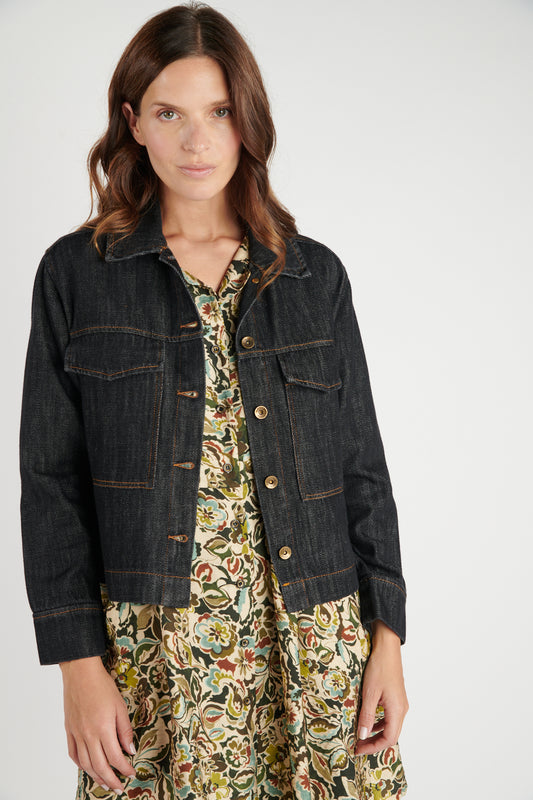 VESTE DENIM NOIR CALLIDORA