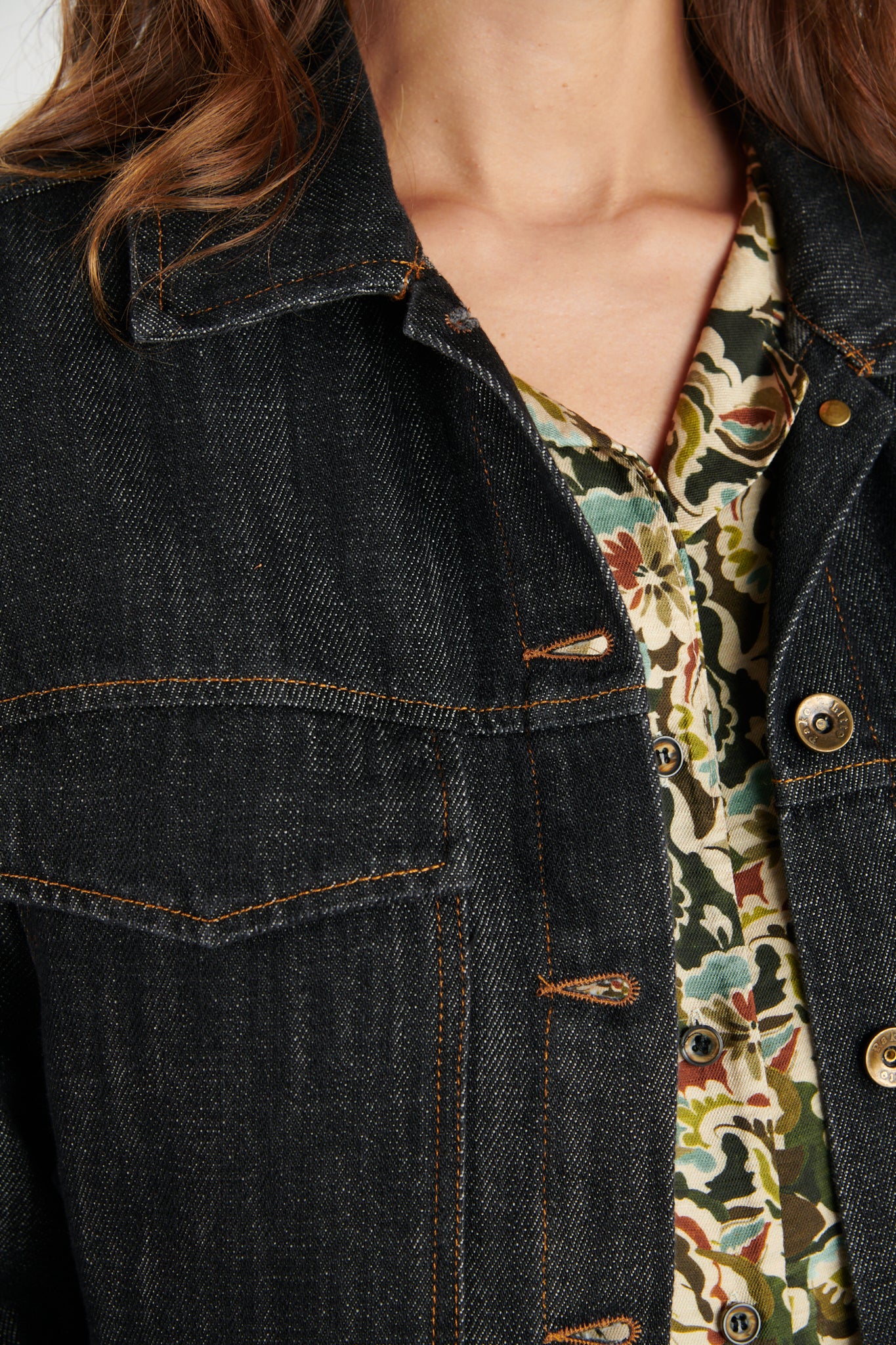 VESTE DENIM NOIR CALLIDORA