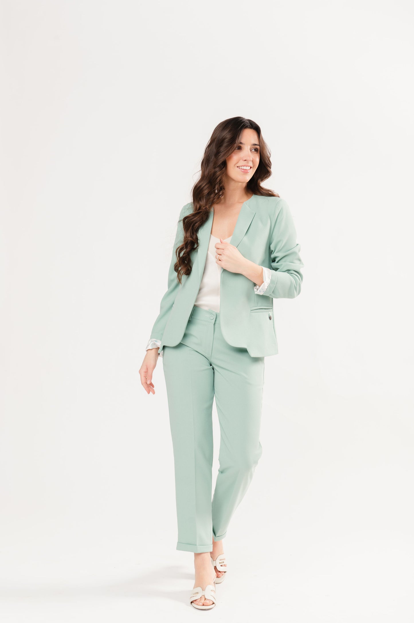 PANTALON 7/8 CIGARETTE ELSA VERT D'EAU