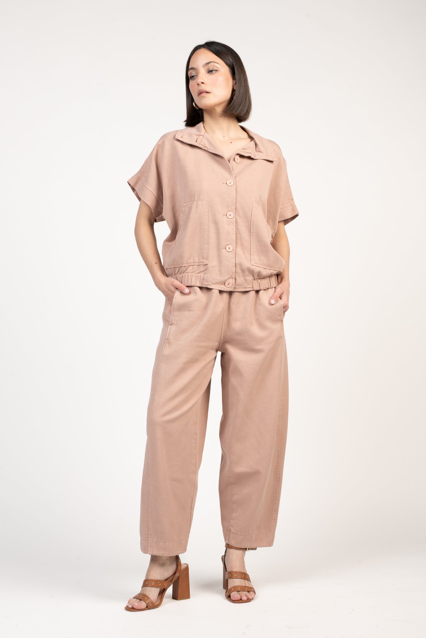 PANTALON BALLON 7/8ÈME ÉLÉONORE VIEUX ROSE