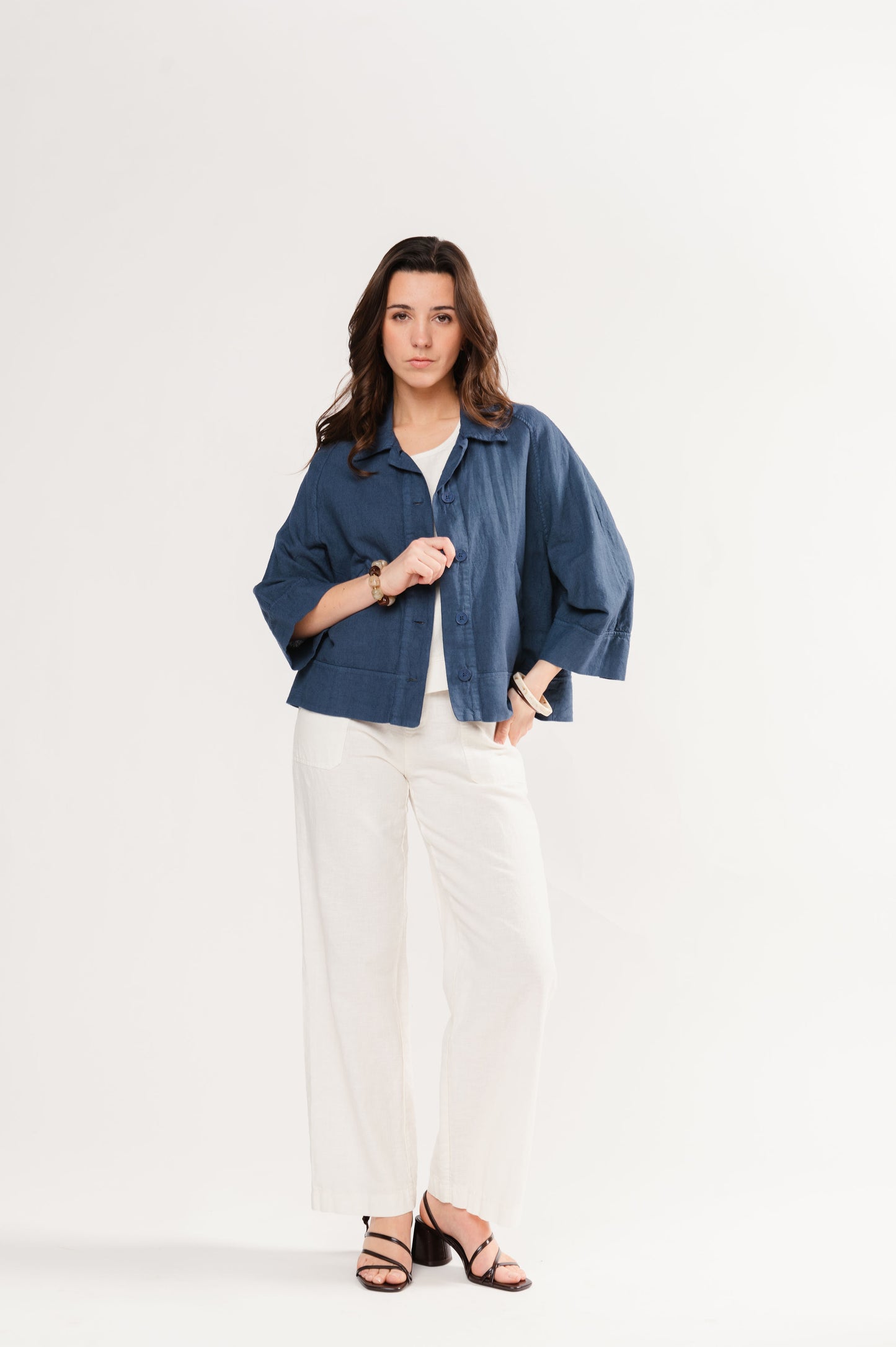 VESTE EN LIN FRIDA BLEU