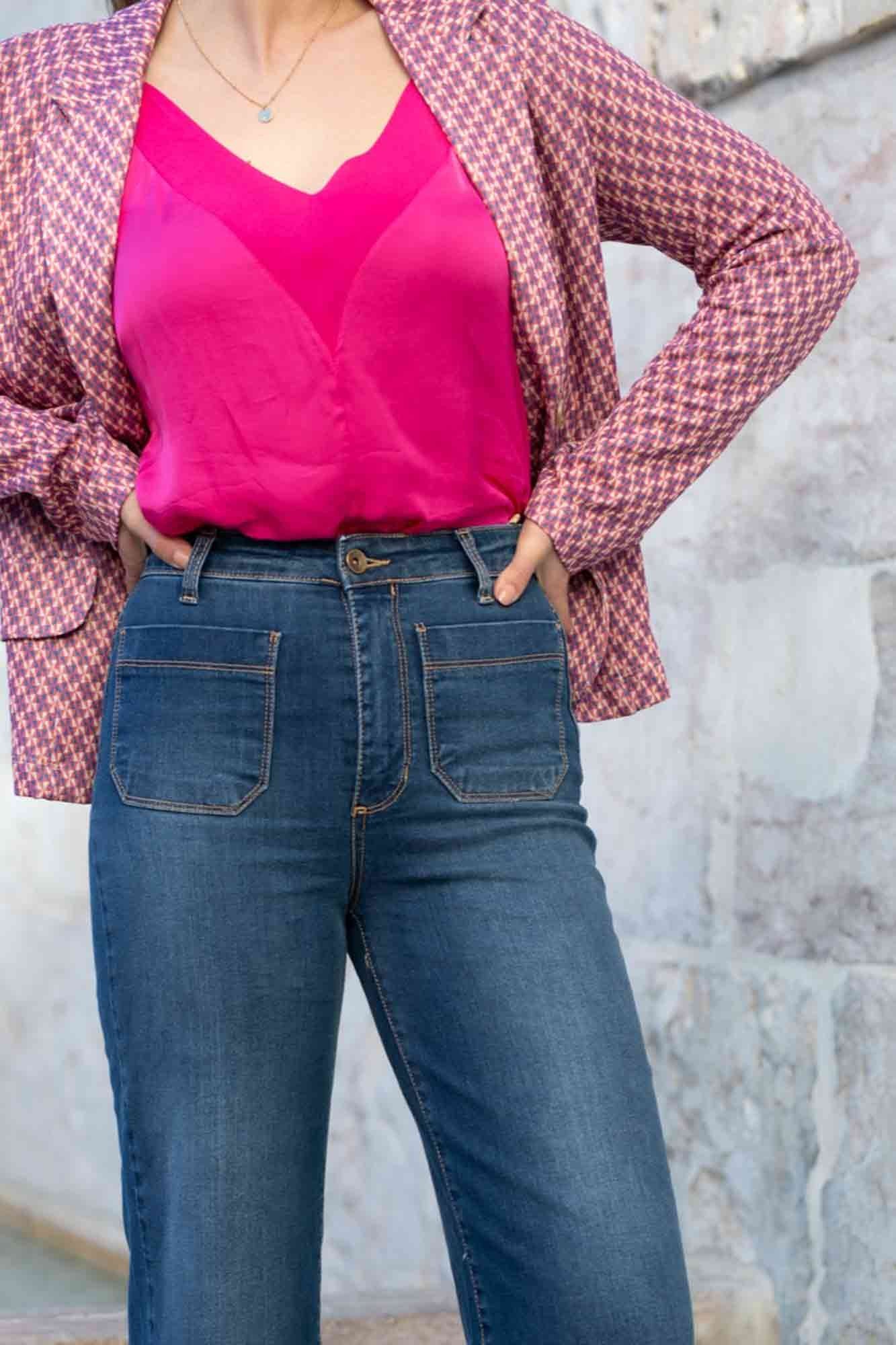 RITA CARACO TWO-MATERIAL FUSHIA