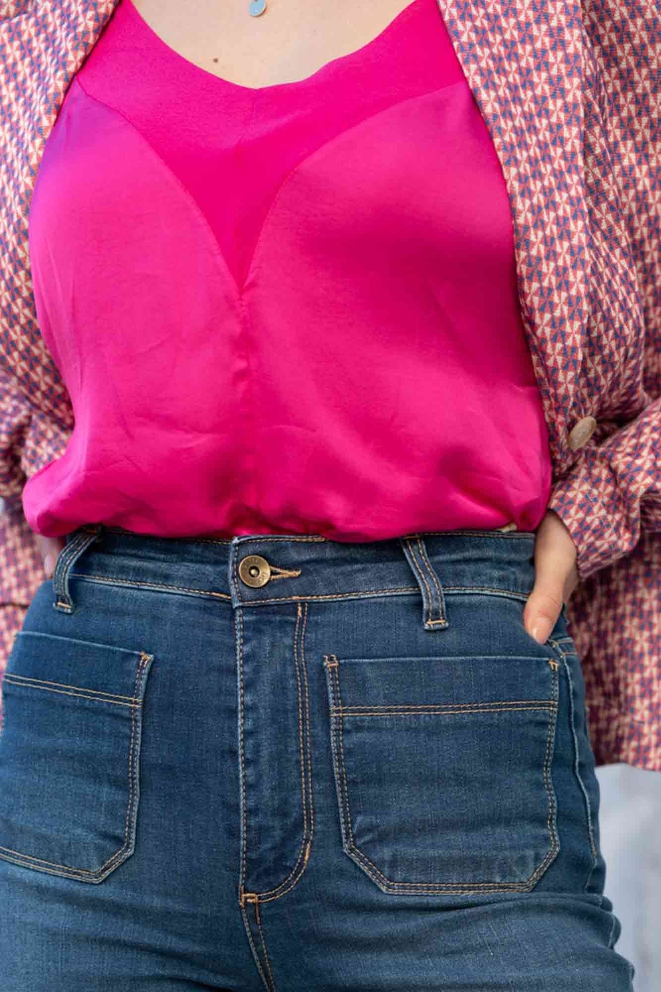 RITA CARACO TWO-MATERIAL FUSHIA