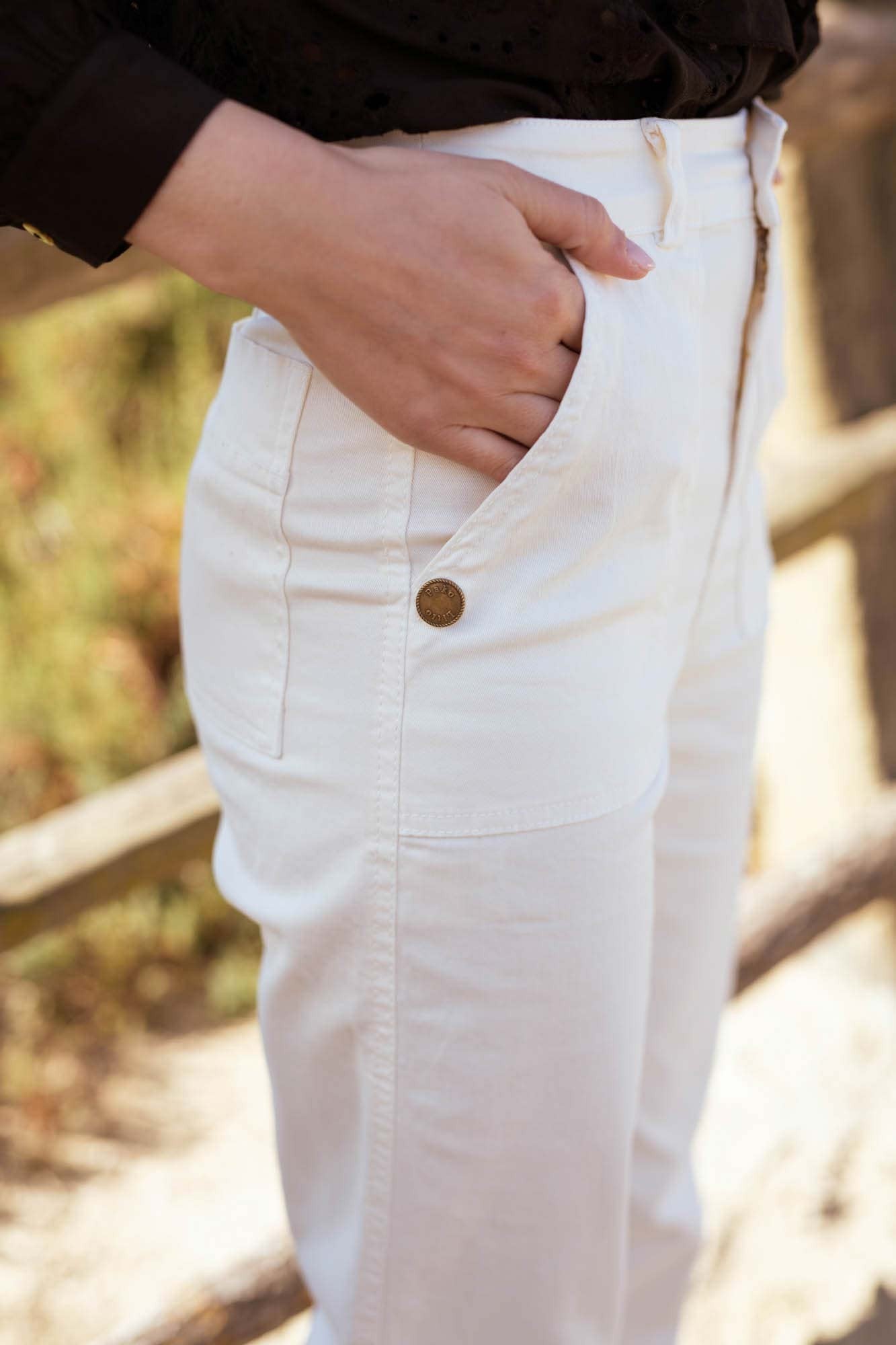 MIGUEL NATURAL CARGO TROUSERS