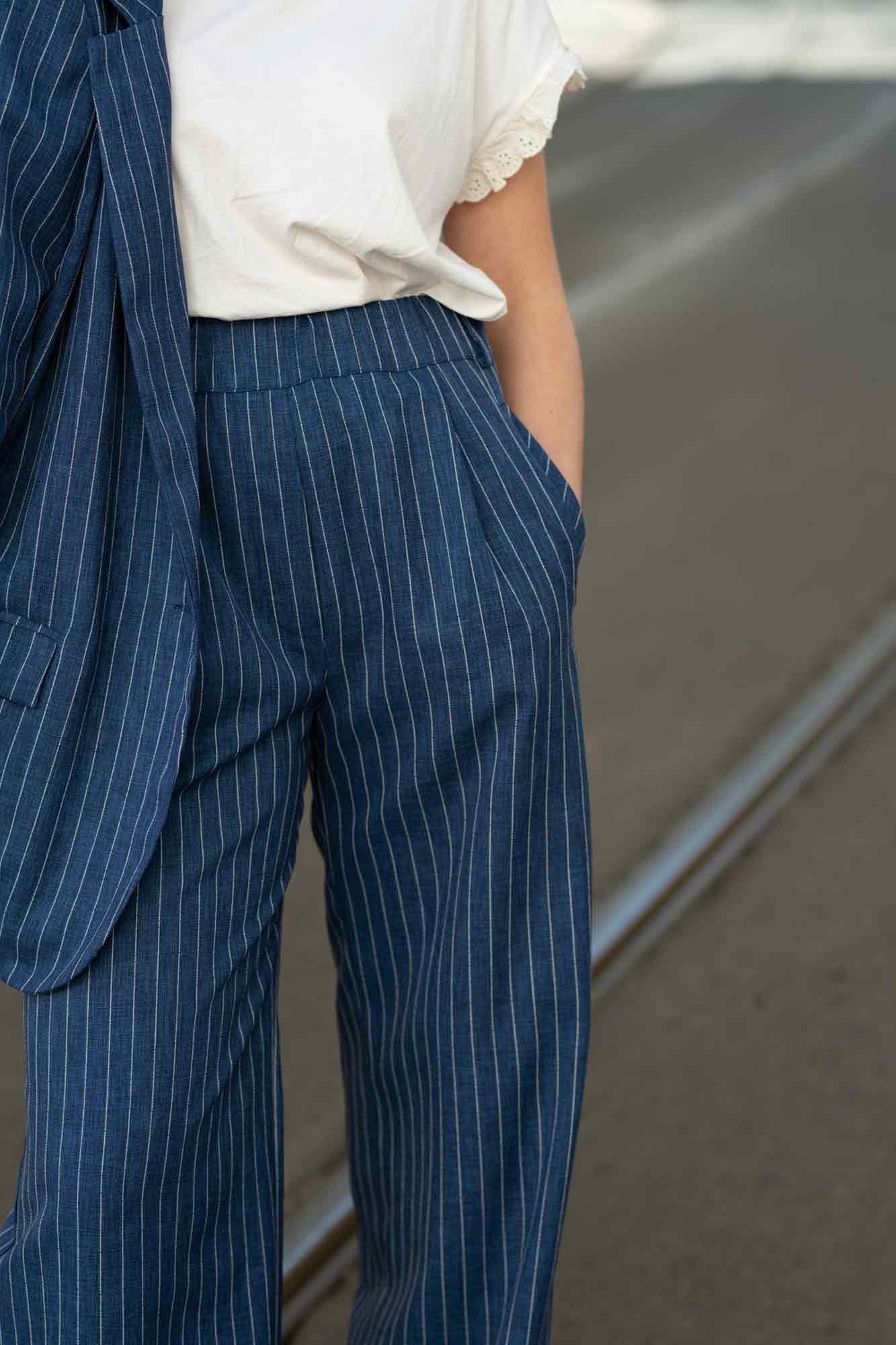 PANTALON RICARDO RAYÉ MARINE