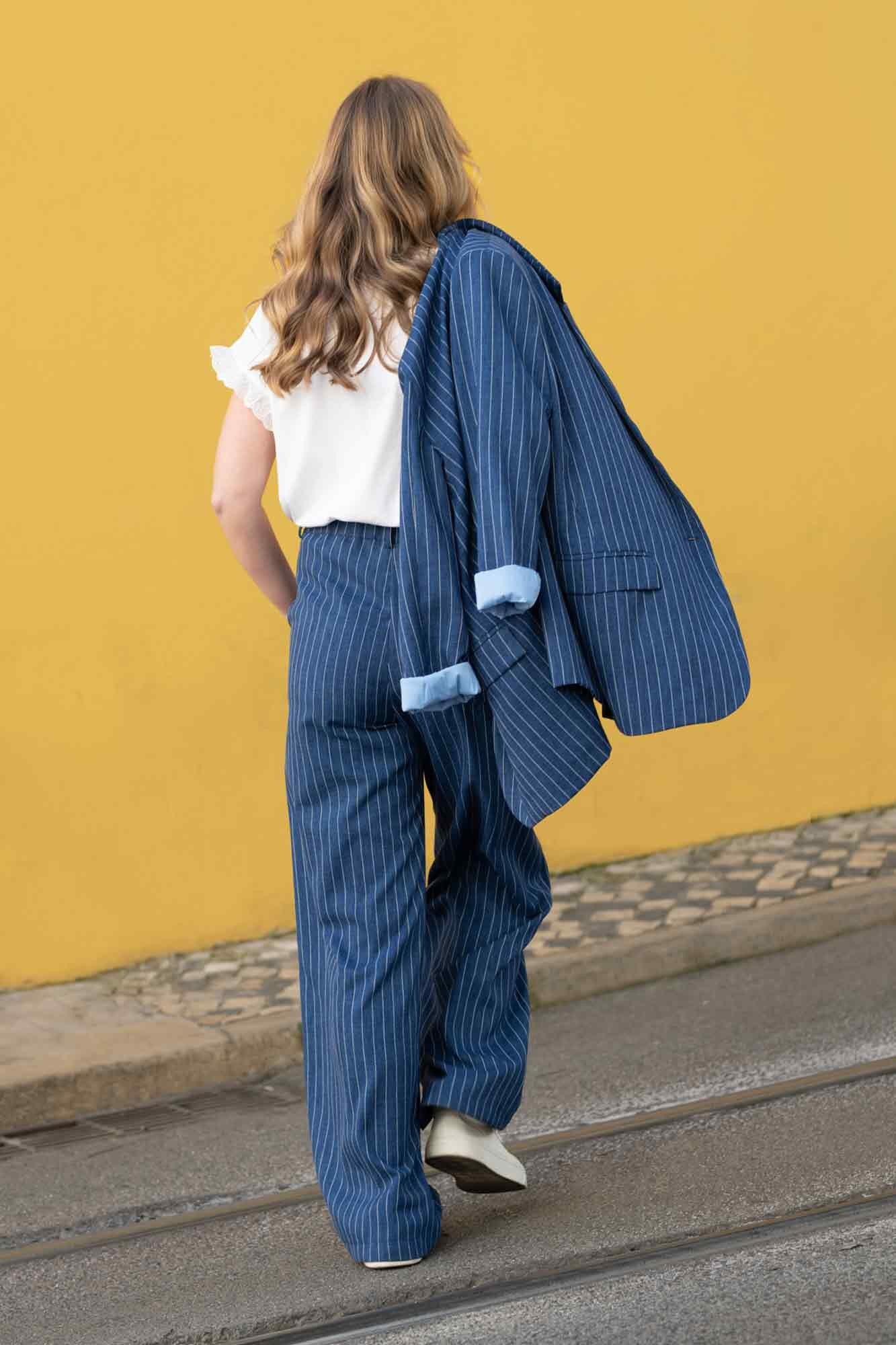 PANTALON RICARDO RAYÉ MARINE
