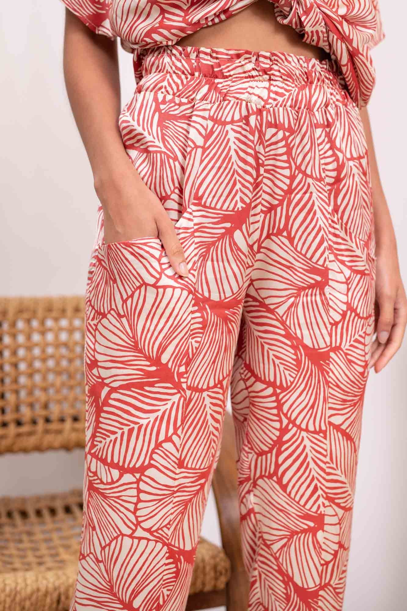 WILL TROUSERS WITH NATURAL TERRA PRINT
