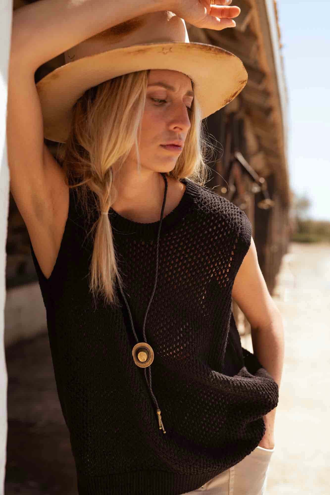 PAULA BLACK TANK SWEATER