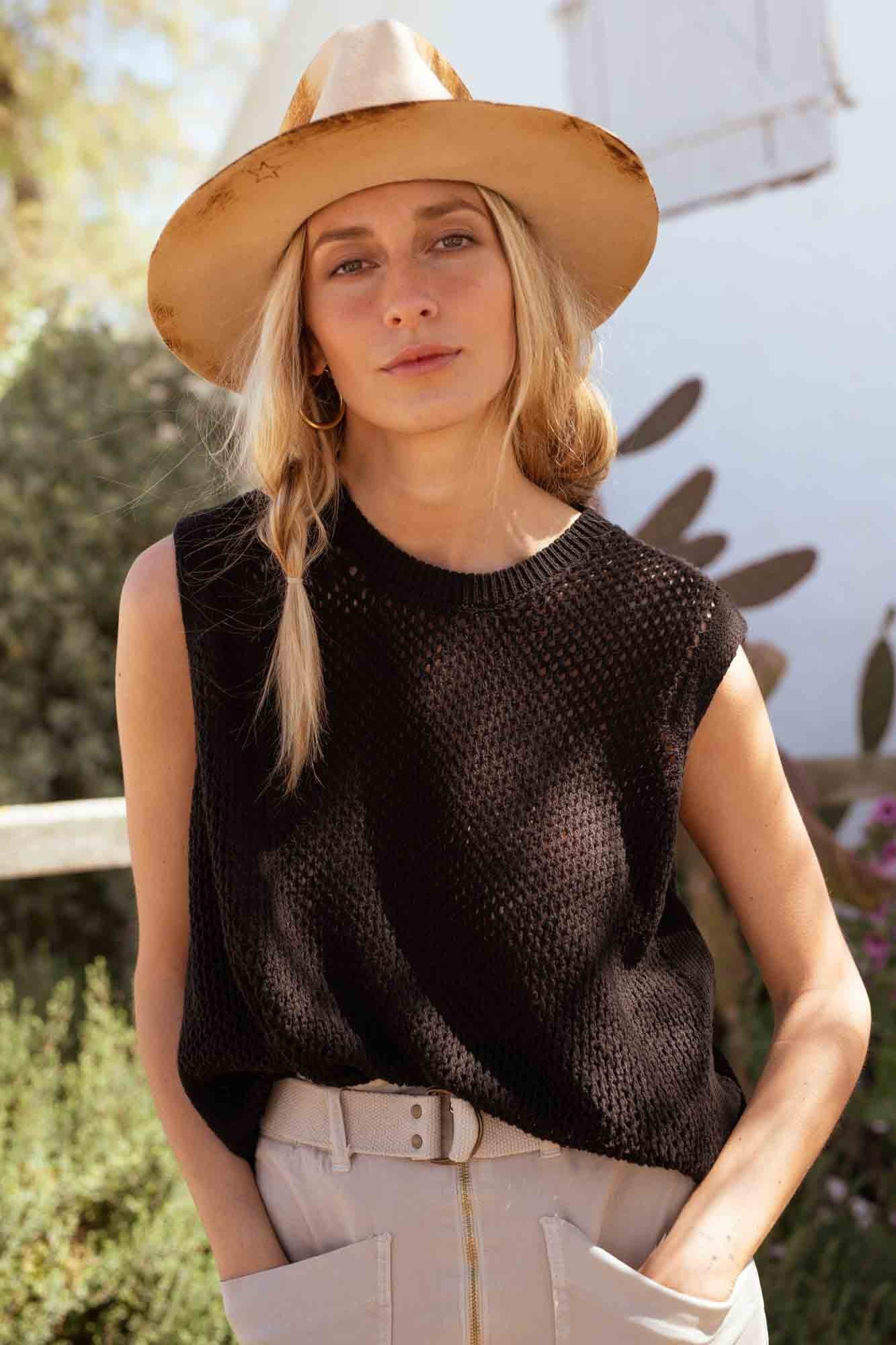 PAULA BLACK TANK SWEATER