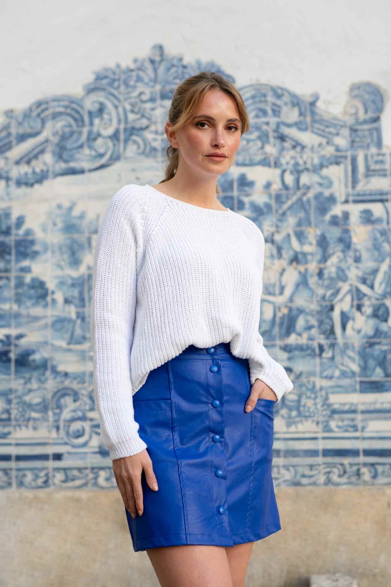 WHITE ENGLISH KNIT MARINA SWEATER