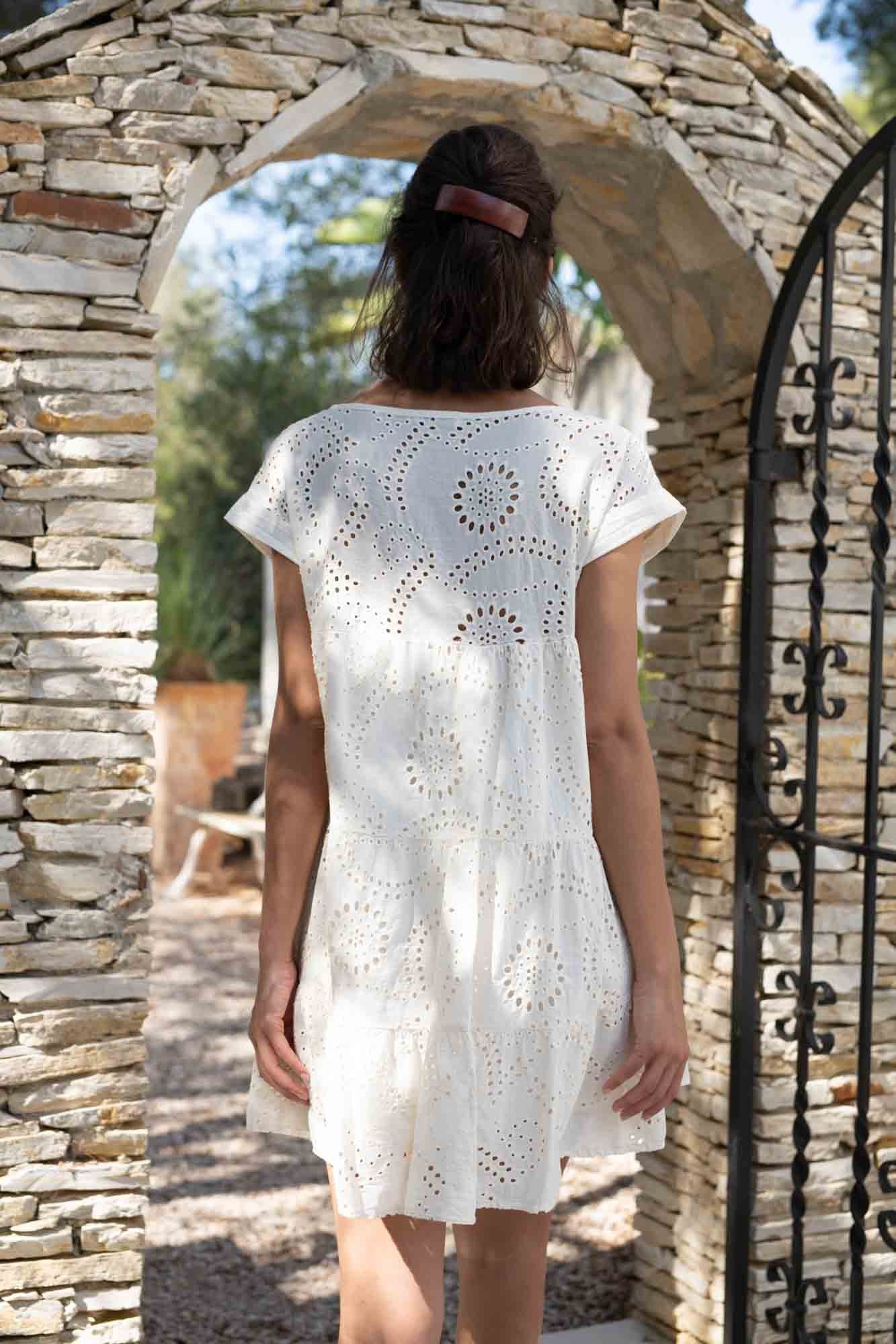 ROBE BRODERIE PIVOINE ROXANE NATUREL