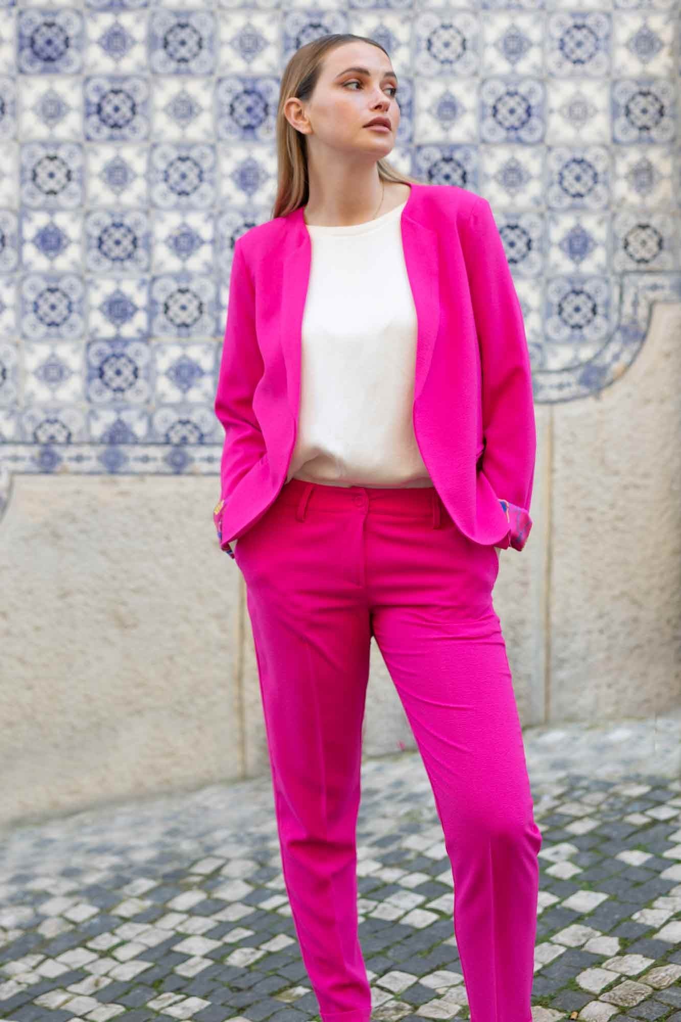 VESTE DIANA DOUBLURE IMPRIMÉE FUCHSIA