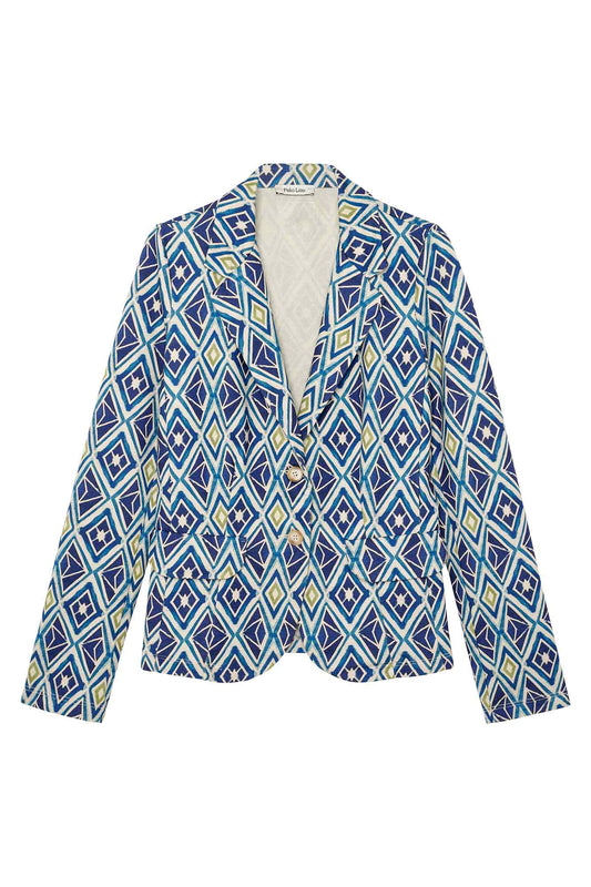 SALVADOR DENIM &amp; LIME PRINT BLAZER