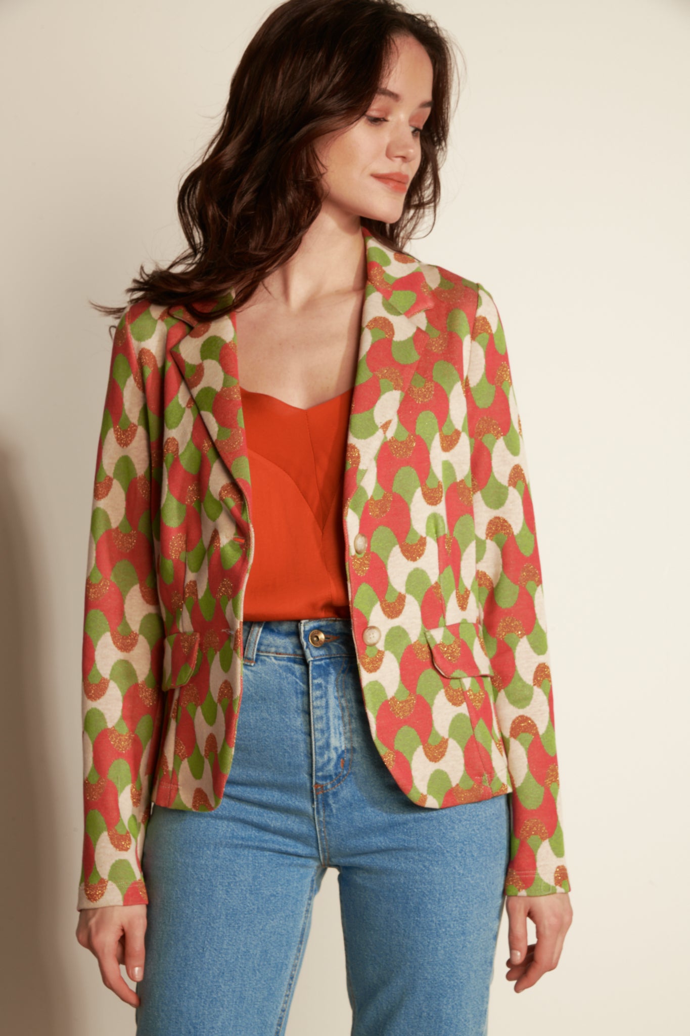 BLASER JACQUARD - JQ09 PINK ORANGE