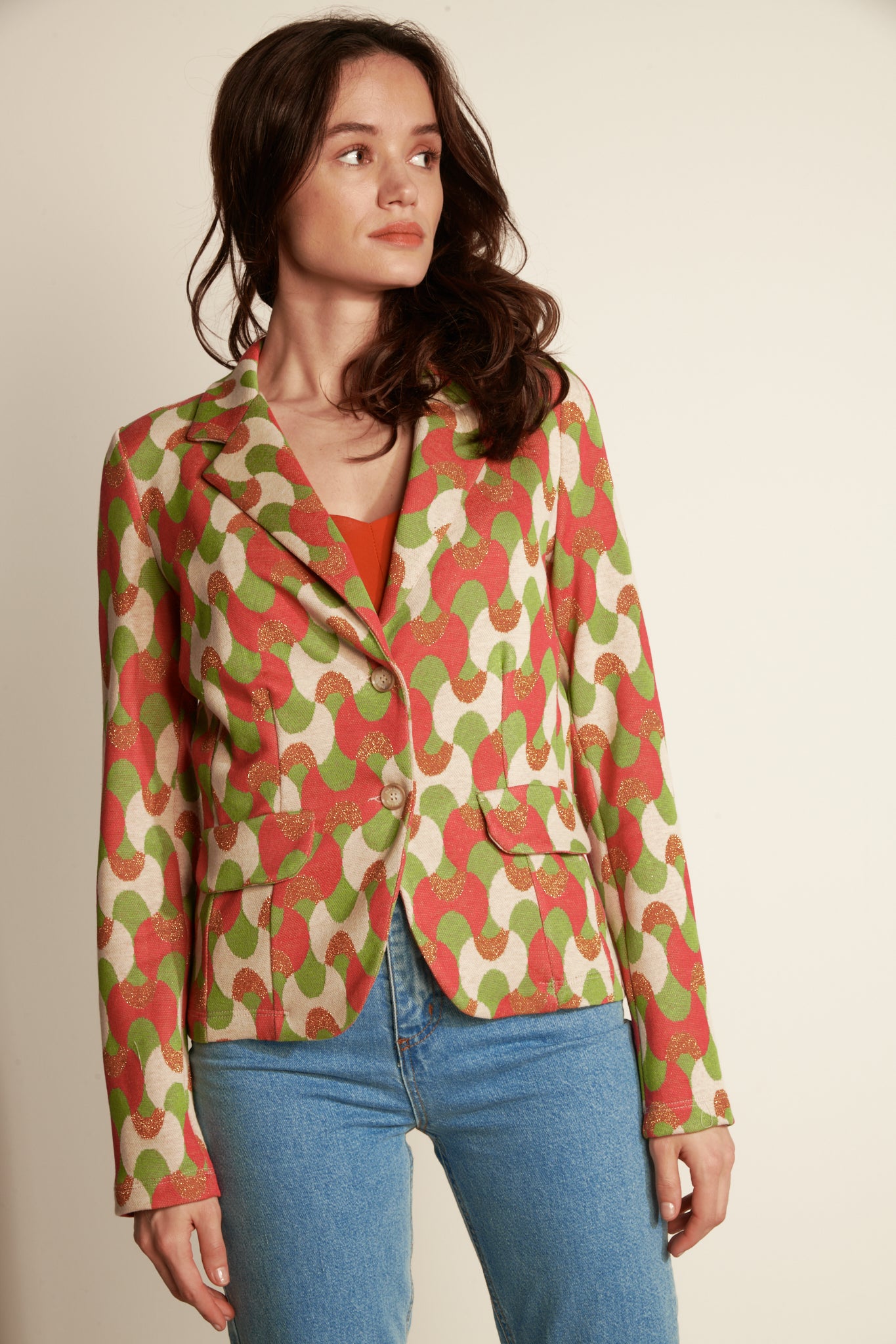 BLASER JACQUARD - JQ09 PINK ORANGE
