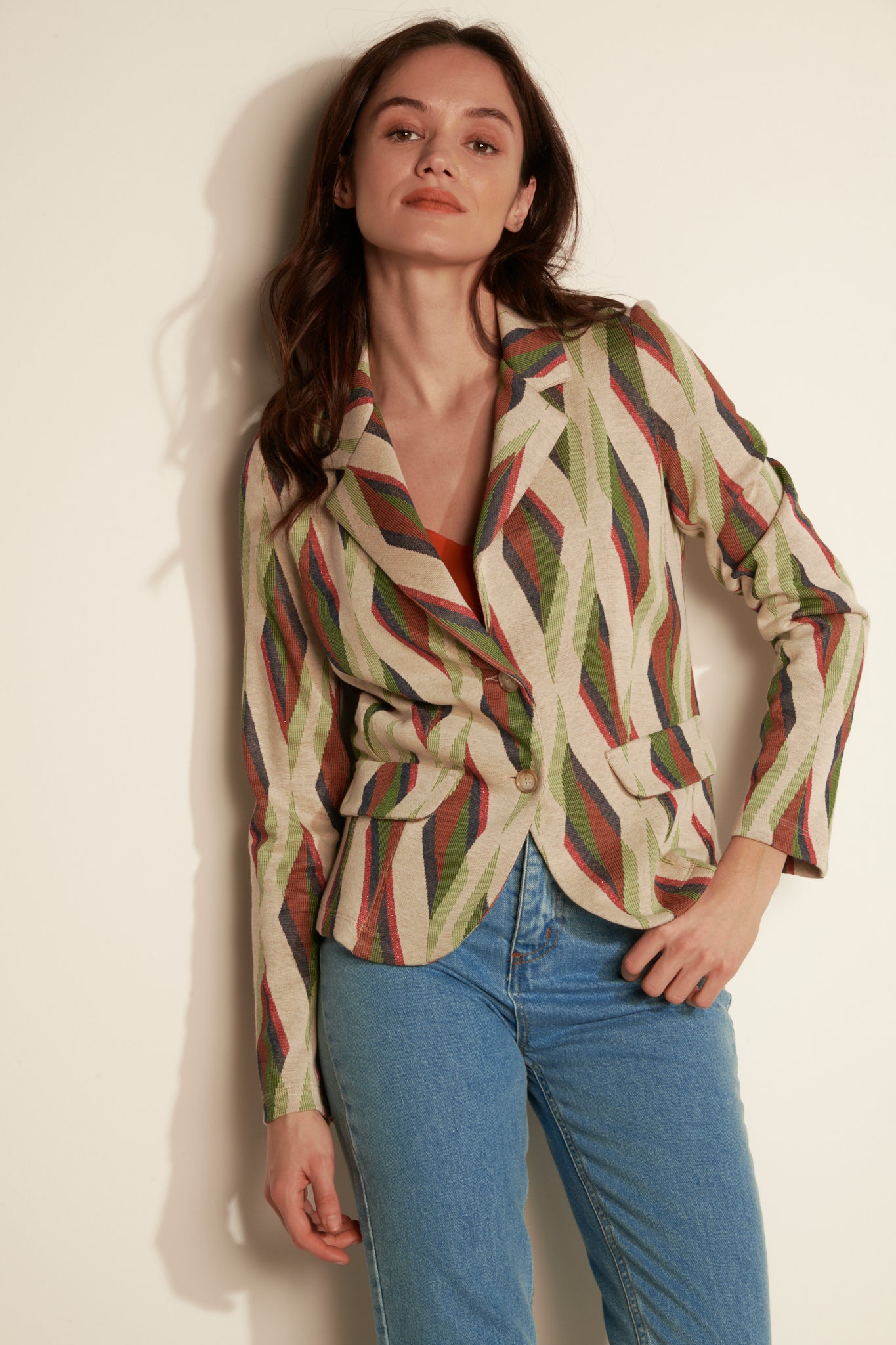 BLAZER JACQUARD KATY GEO VERT
