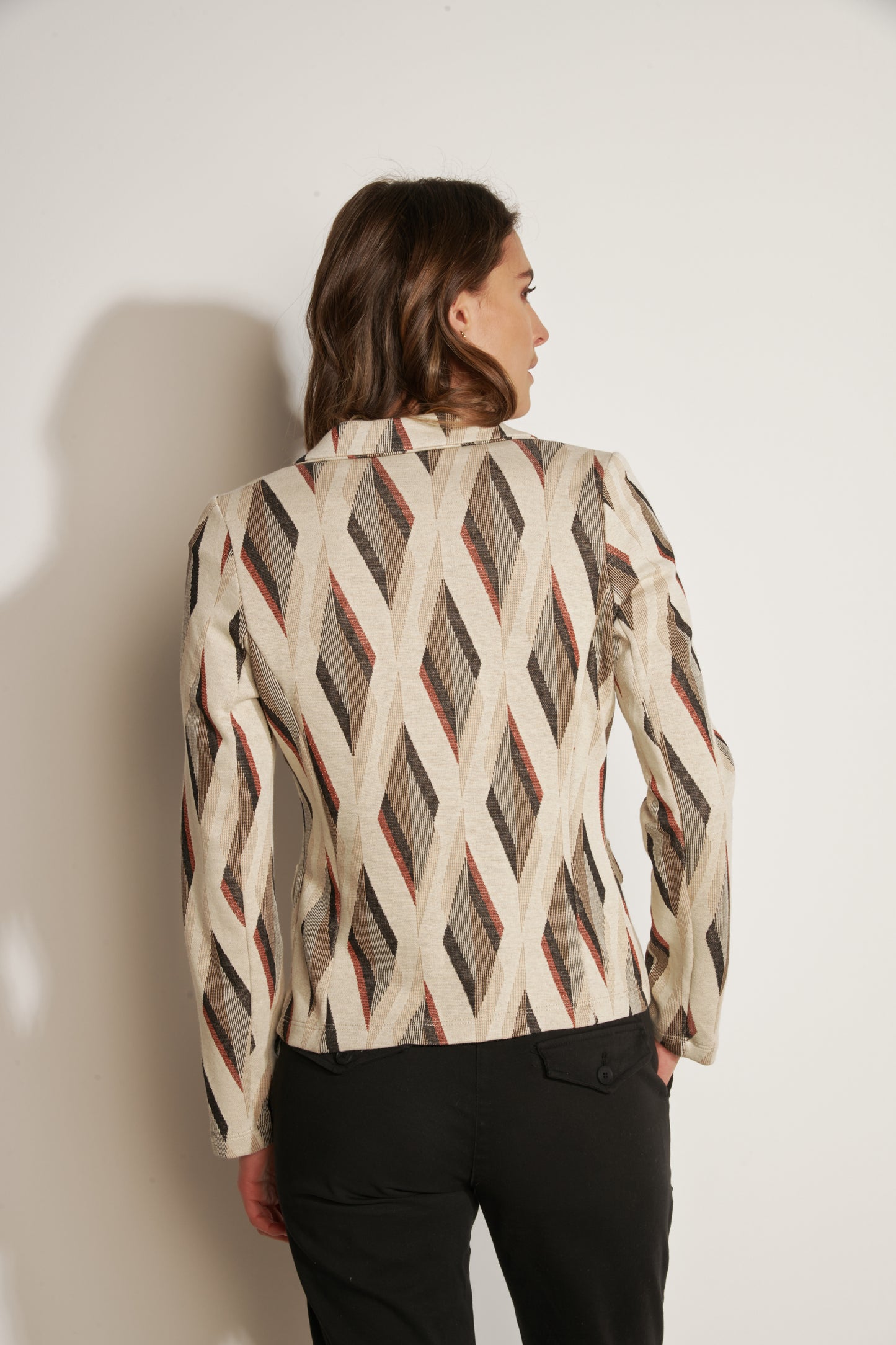 BLAZER JACQUARD KATY GEO TABAC