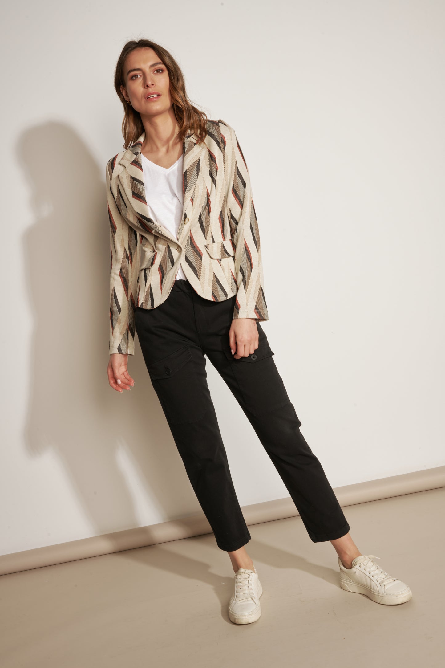 BLAZER JACQUARD KATY GEO TABAC