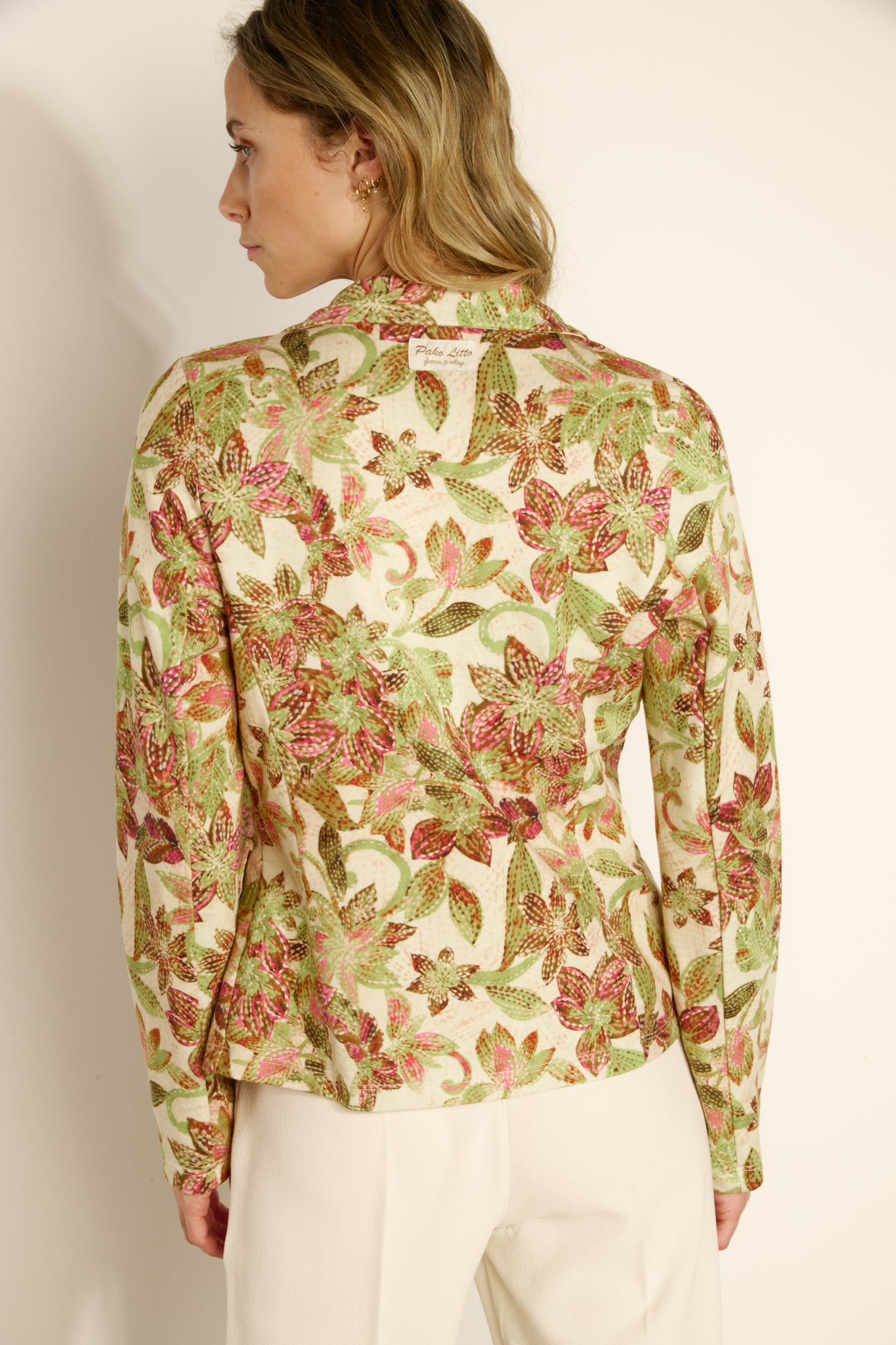 SALVADOR PRINT BLAZER LIME &amp; NATURAL
