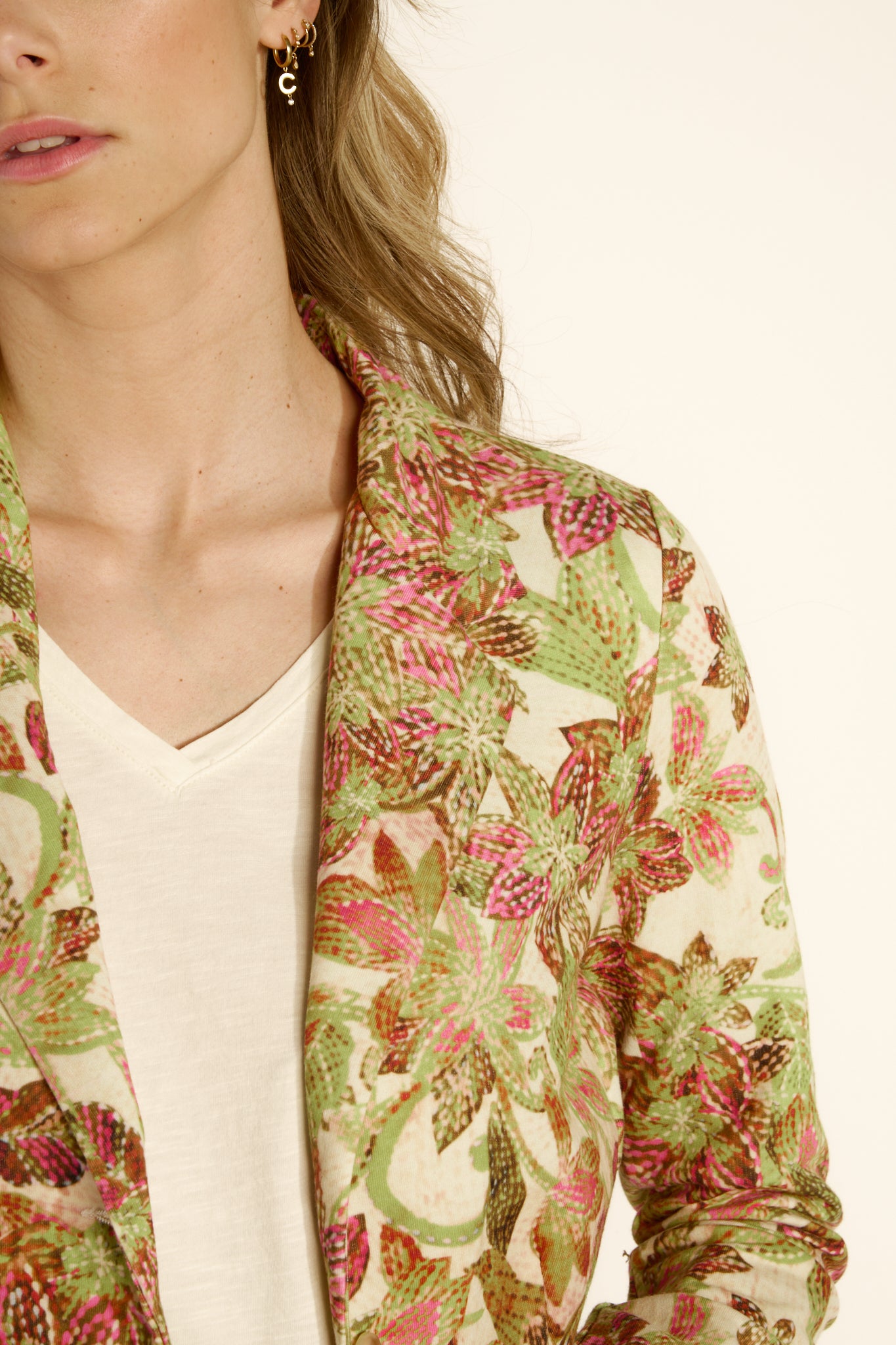 SALVADOR PRINT BLAZER LIME &amp; NATURAL