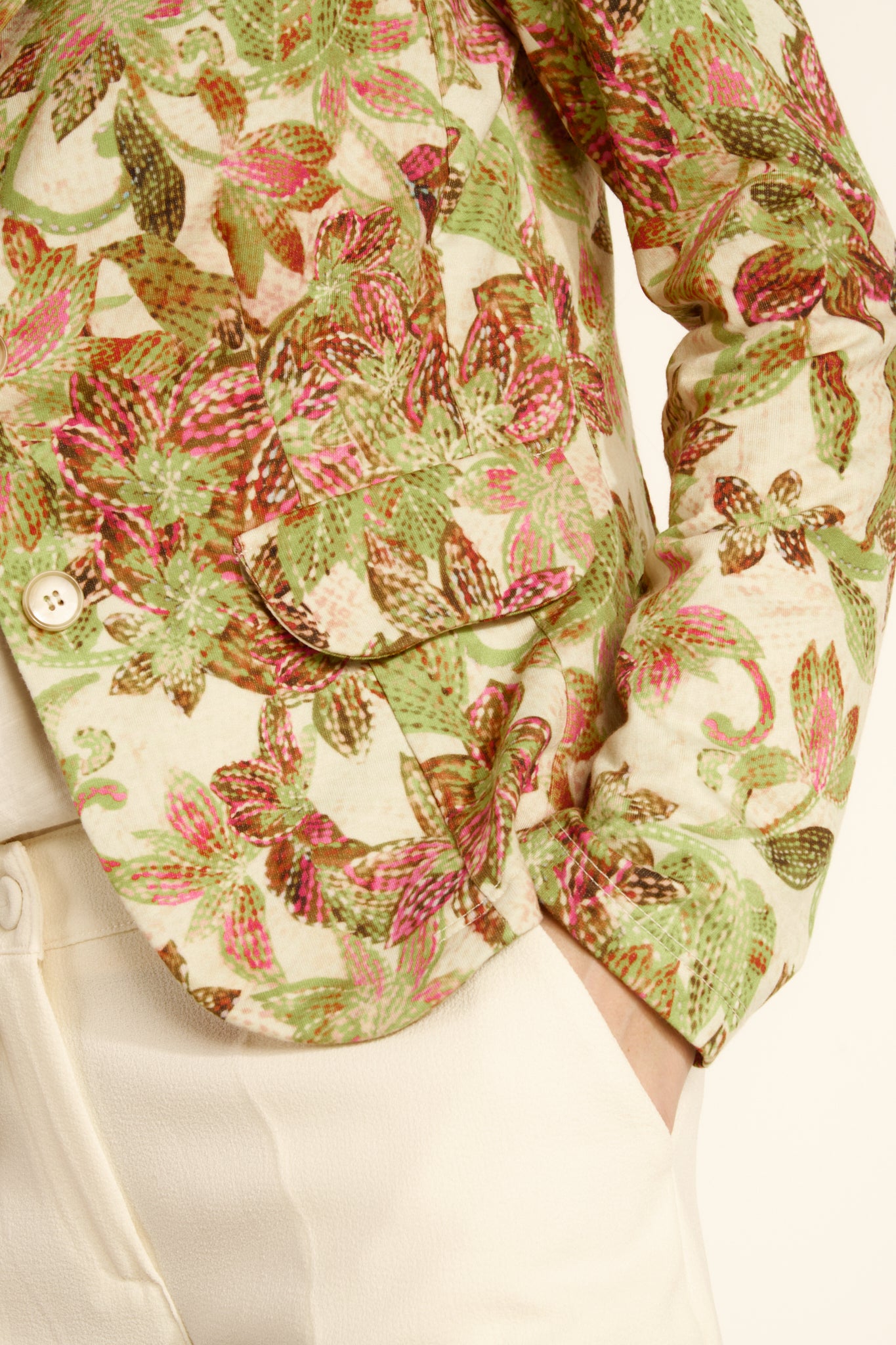 SALVADOR PRINT BLAZER LIME &amp; NATURAL