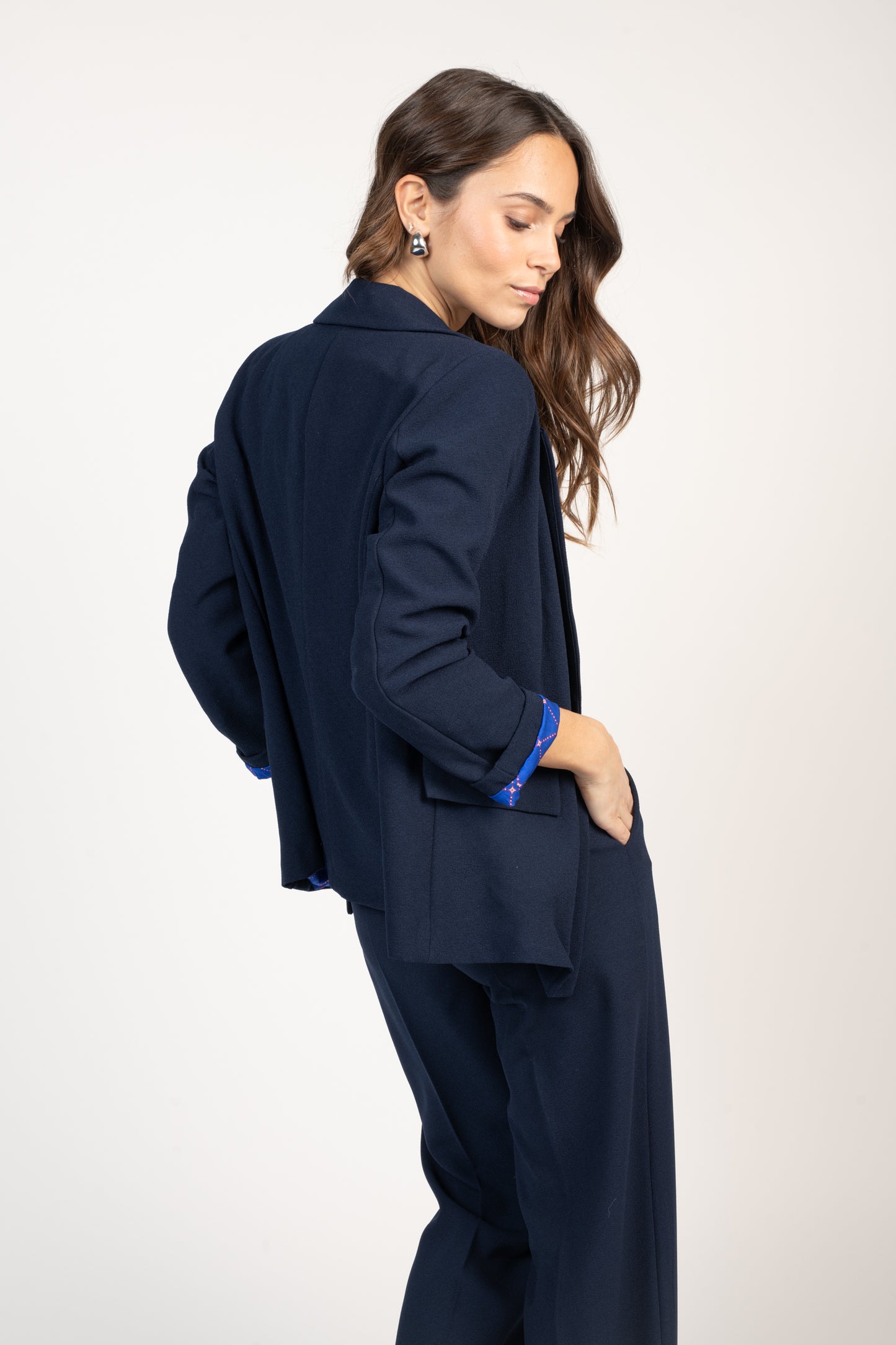 BLAZER AMPLE ÉLINA MARINE