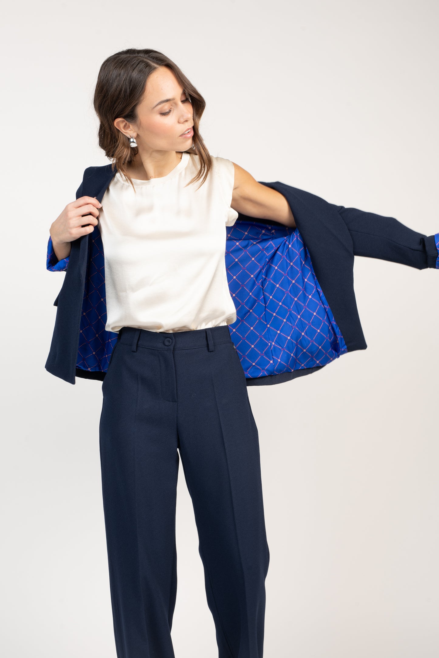 BLAZER AMPLE ÉLINA MARINE