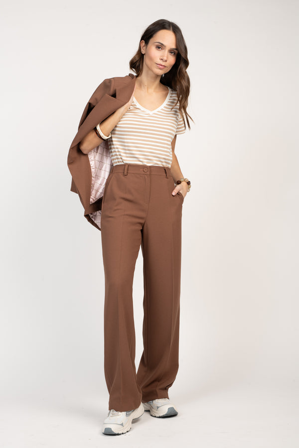 PANTALON LONG EUGÈNE MARRON