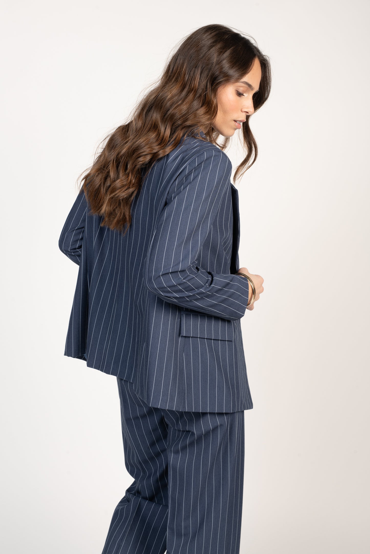 BLAZER À RAYURES ÉMA BLEU