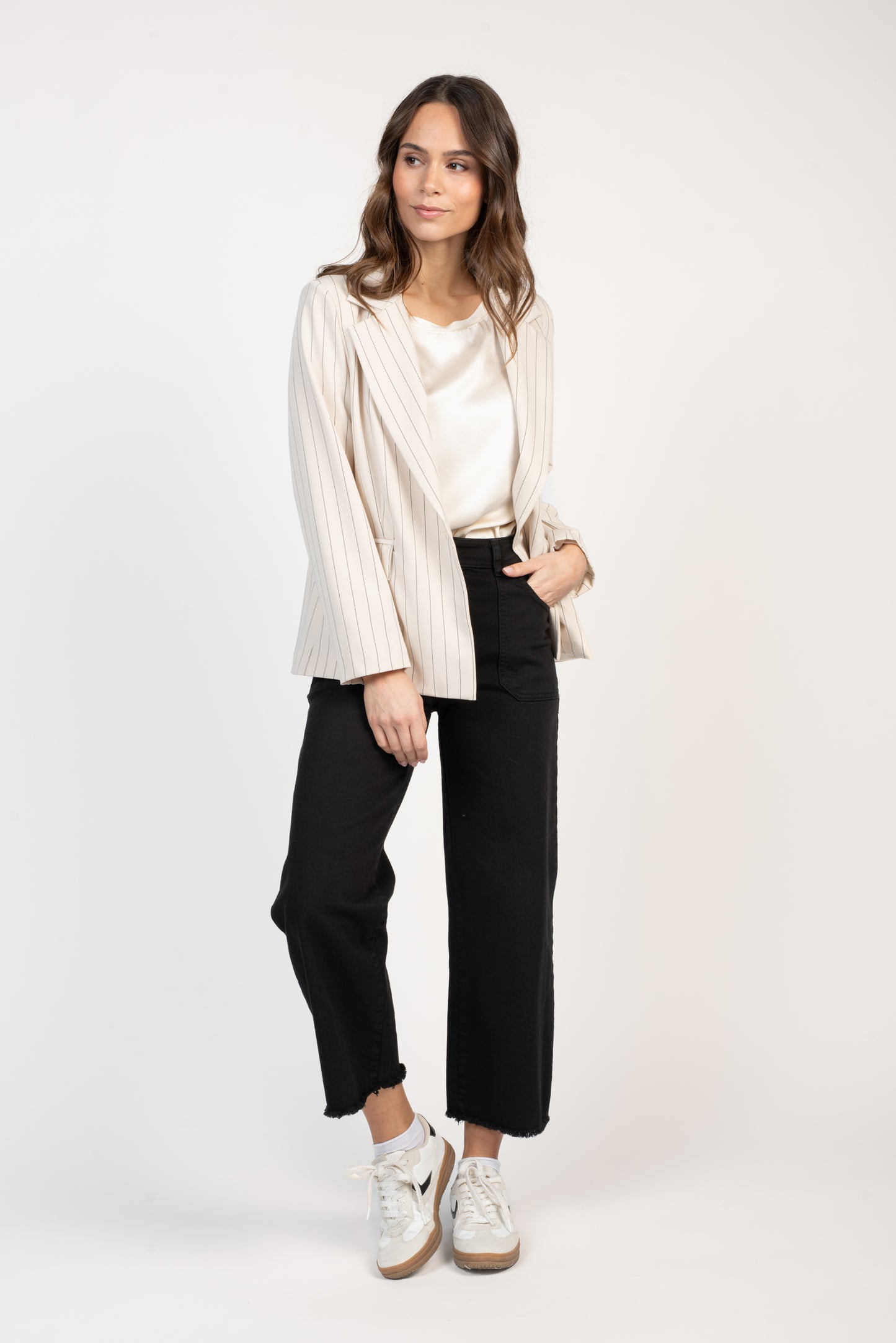 PANTALON ÉVASÉ 7/8ÈME ÉVAN NOIR