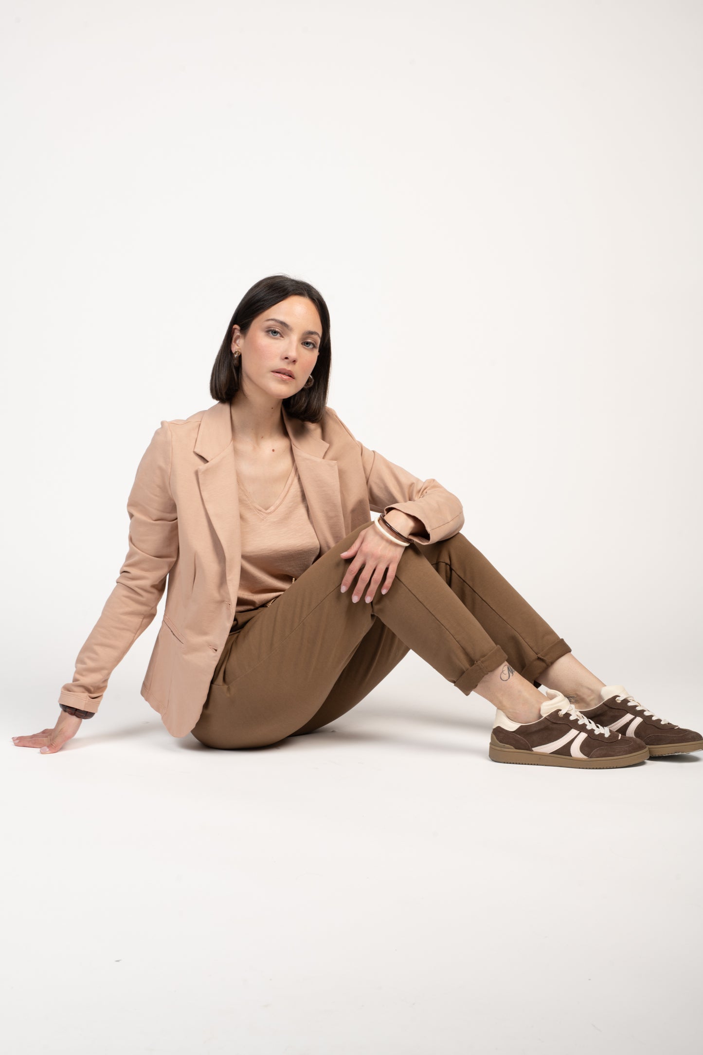 BLAZER MOLLETON ENZA VIEUX ROSE