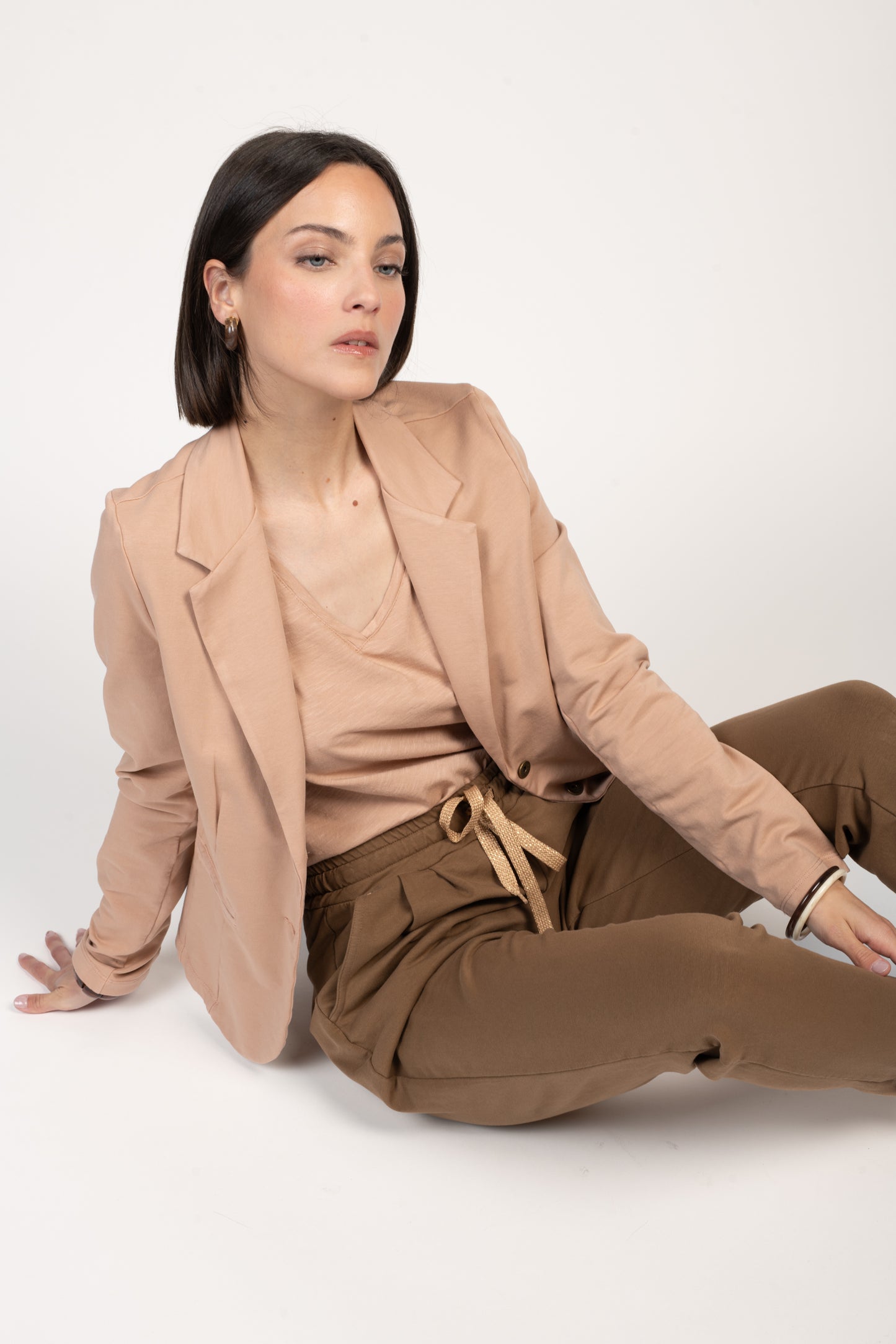 BLAZER MOLLETON ENZA VIEUX ROSE