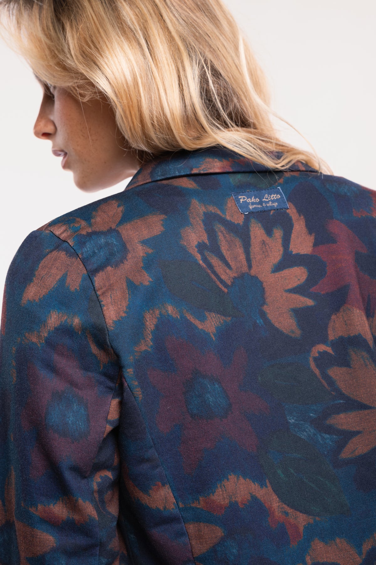 Blazer imprimé bleu marine 