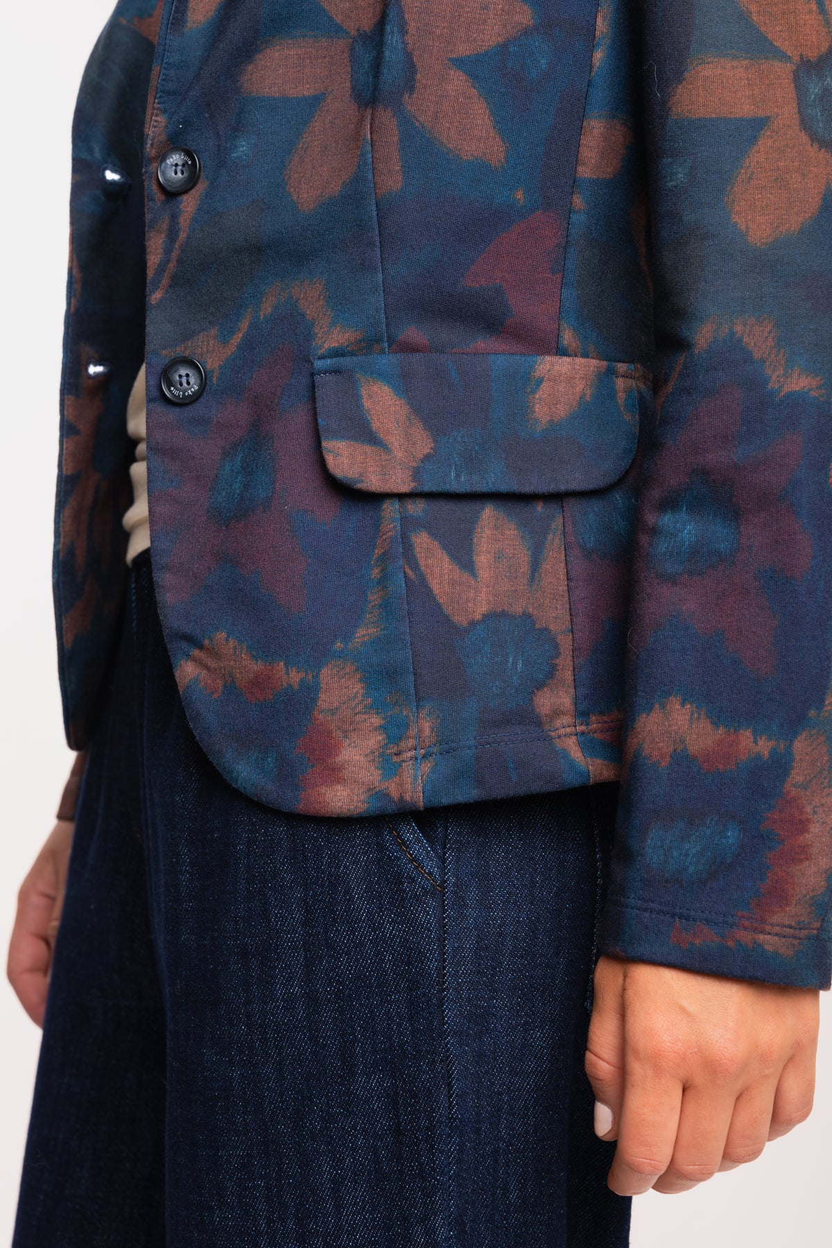 Blazer imprimé bleu marine 