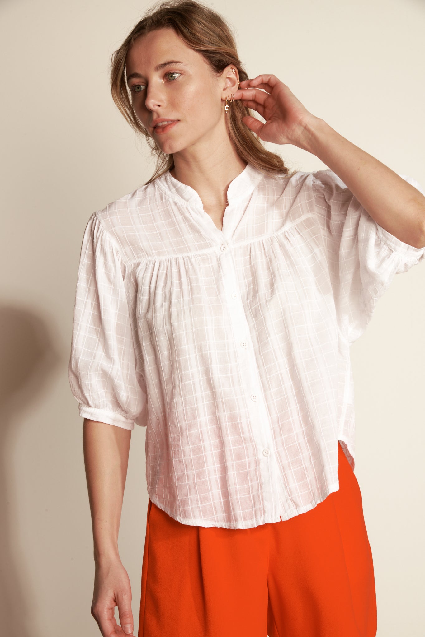 BLOUSE PEINTRE AUXANE BLANCHE
