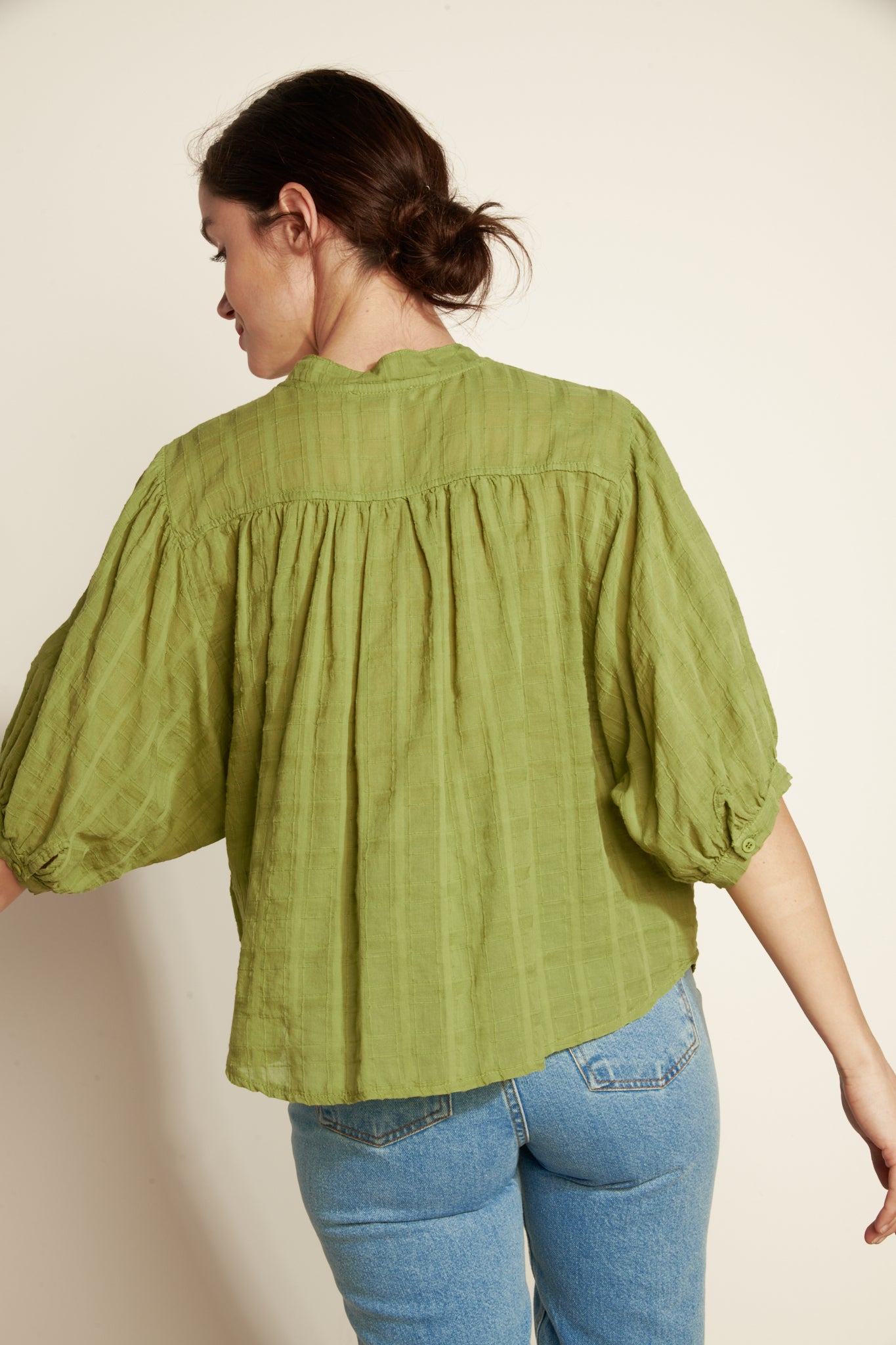 BLOUSE PEINTRE AUXANE PISTACHE