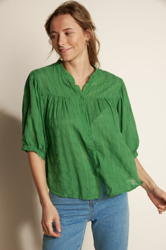 BLOUSE PEINTRE AUXANE VERTE