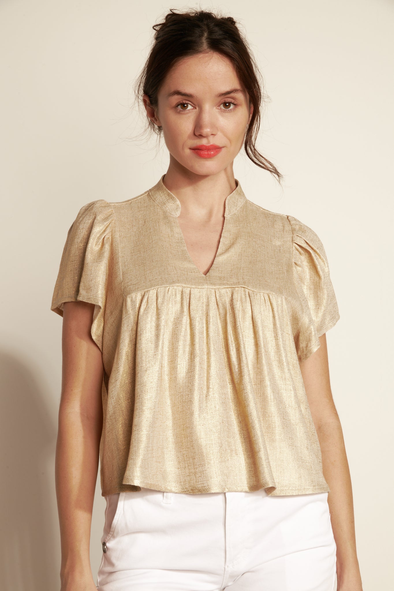 SHORT GOLD BLOUSE REACTUA - GOLD