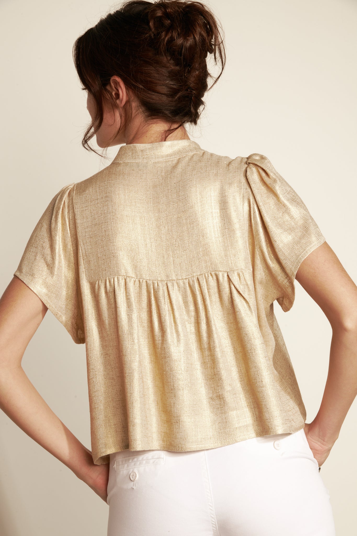 SHORT GOLD BLOUSE REACTUA - GOLD
