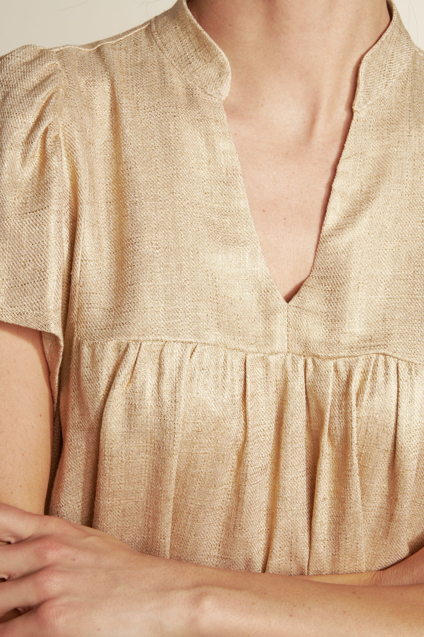 SHORT GOLD BLOUSE REACTUA - GOLD