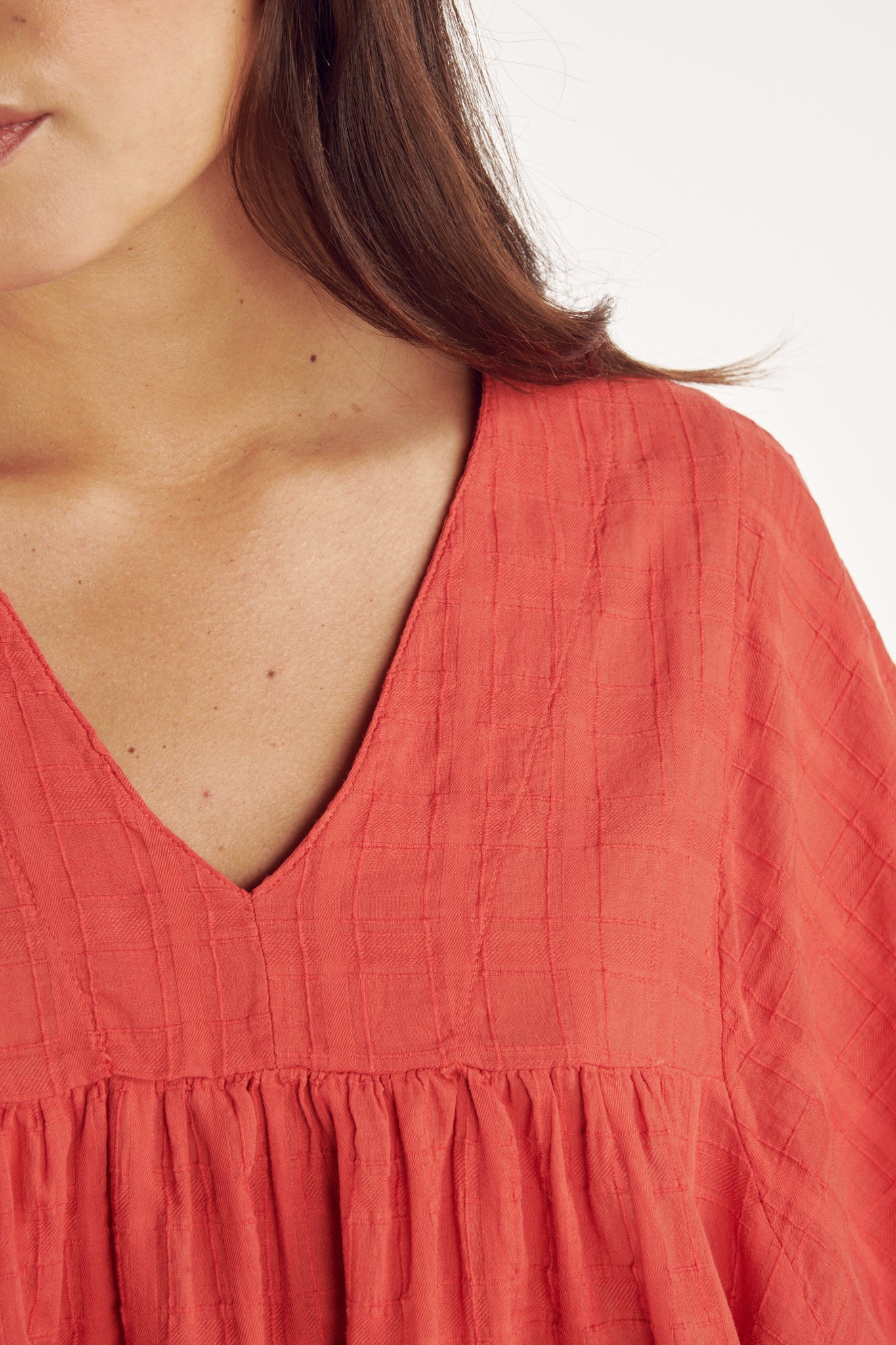 BLOUSE VOILE TEXTURÉ CAROLE CORAIL