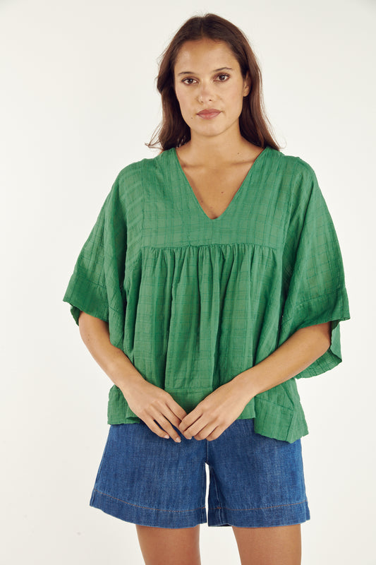 BLOUSE VOILE TEXTURÉ CAROLE VERT